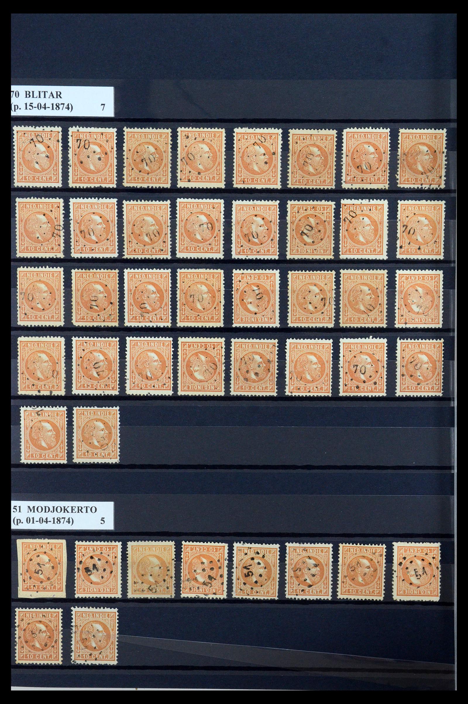35602 042 - Postzegelverzameling 35602 Nederlands Indië puntstempels.