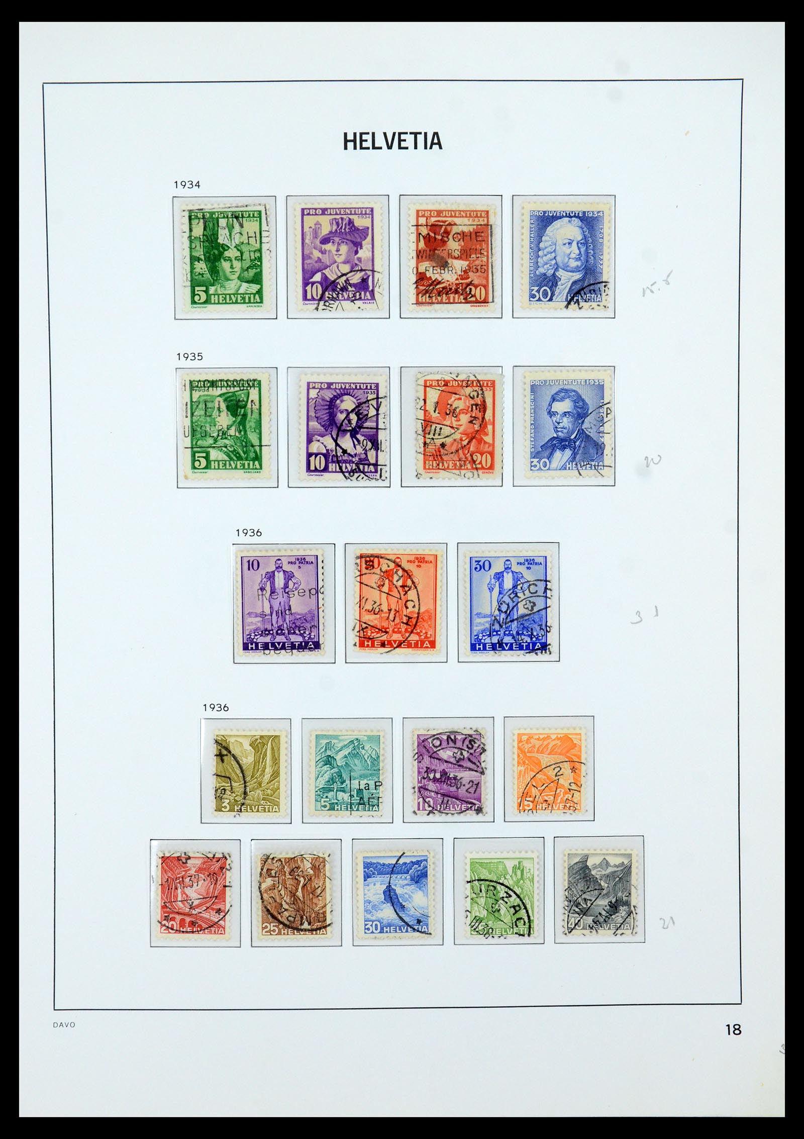 35605 018 - Postzegelverzameling 35605 Zwitserland 1851-1985.