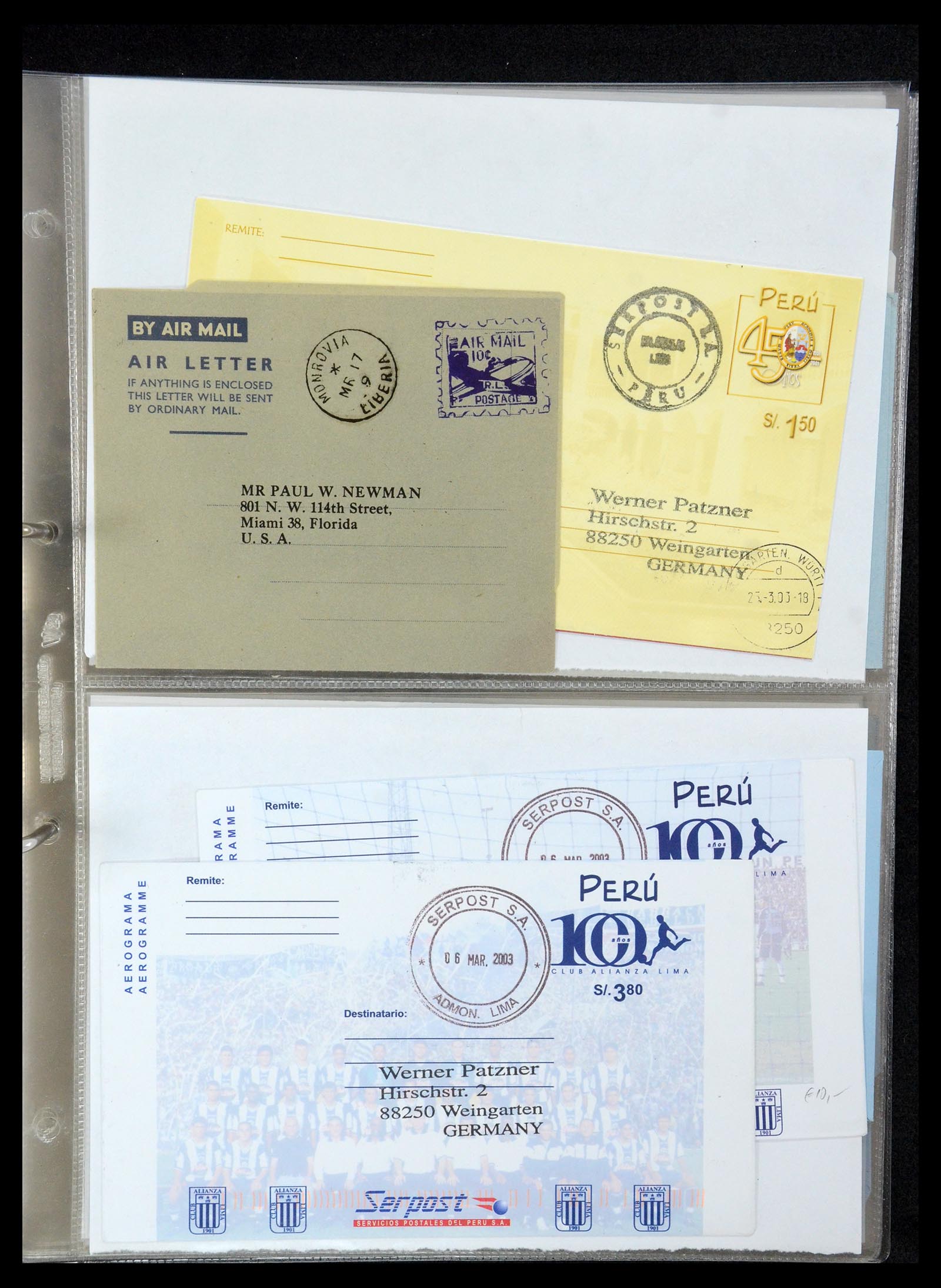 35608 105 - Postzegelverzameling 35608 Luchtpost brieven.