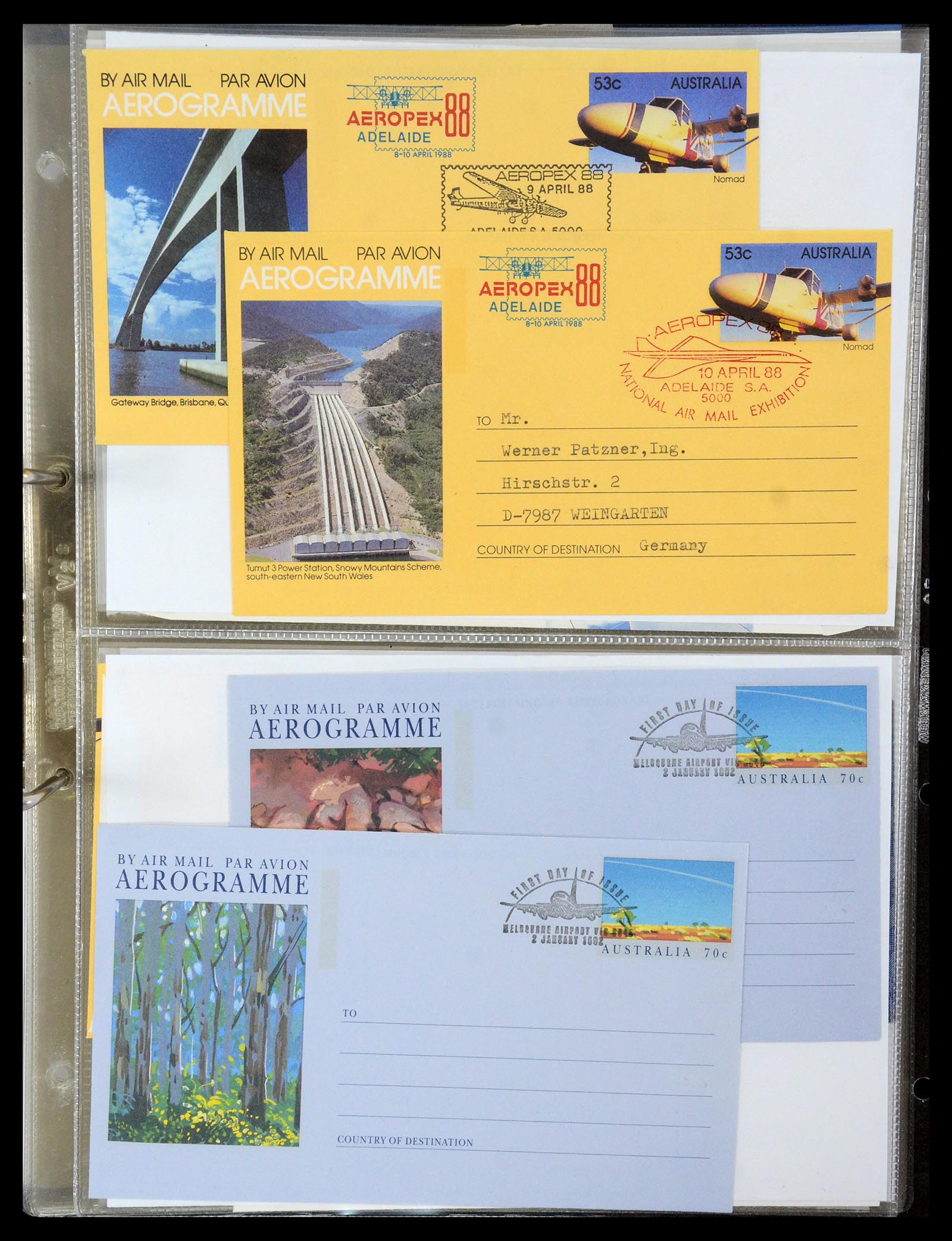 35608 122 - Postzegelverzameling 35608 Luchtpost brieven.