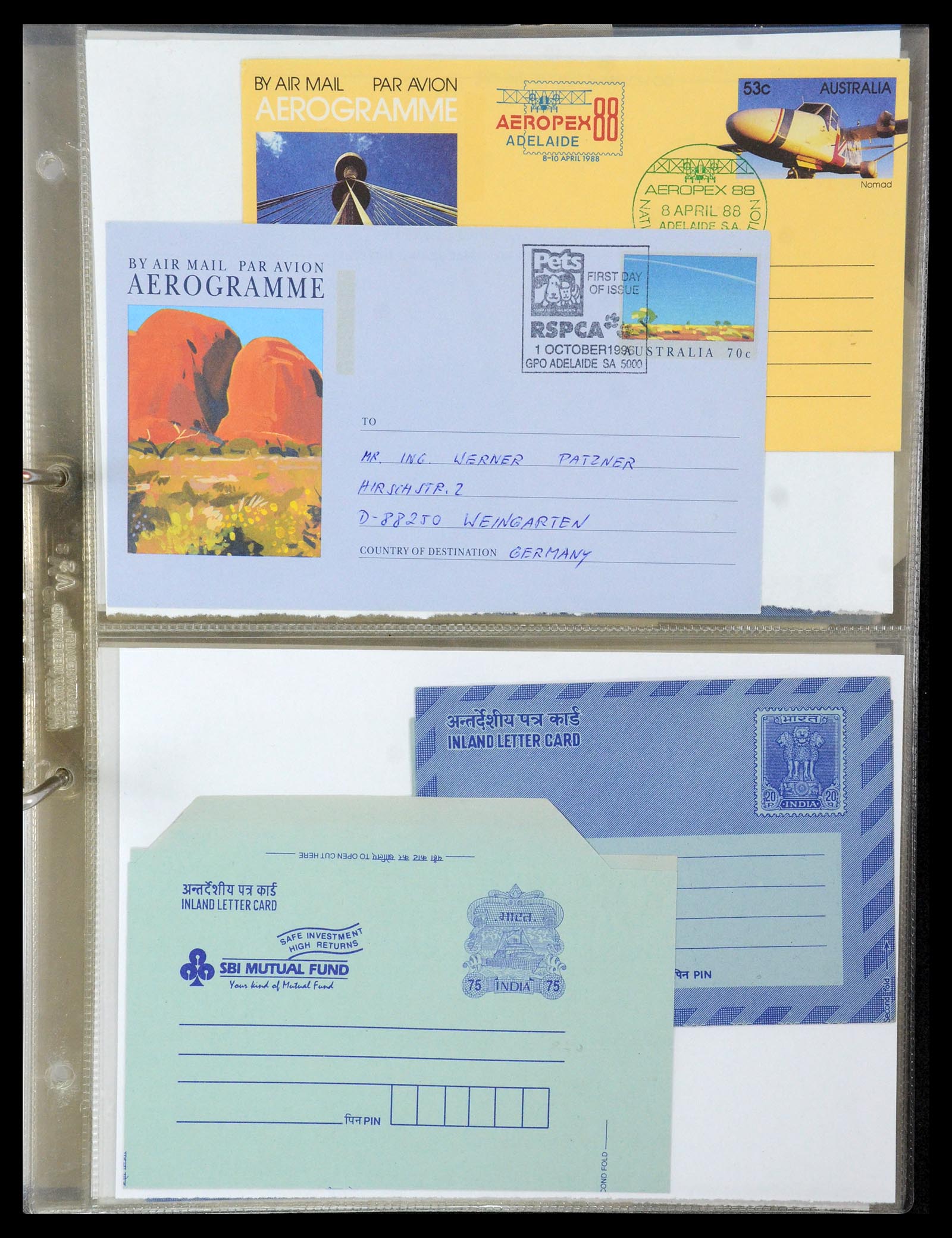 35608 123 - Postzegelverzameling 35608 Luchtpost brieven.