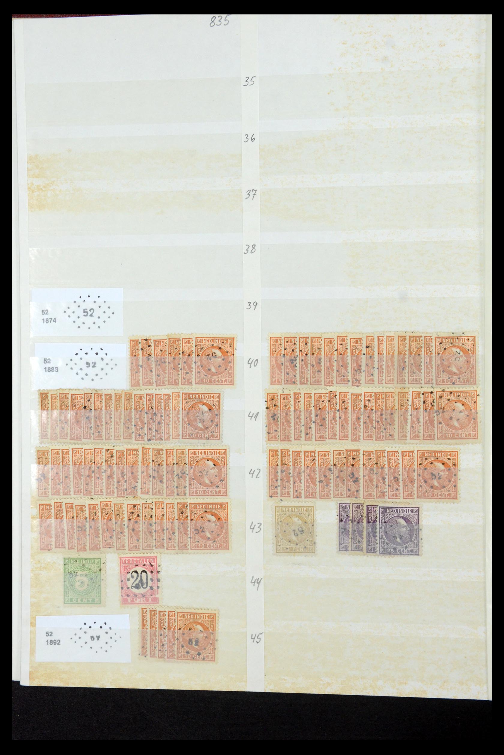 35609 024 - Postzegelverzameling 35609 Nederlands Indië puntstempels.