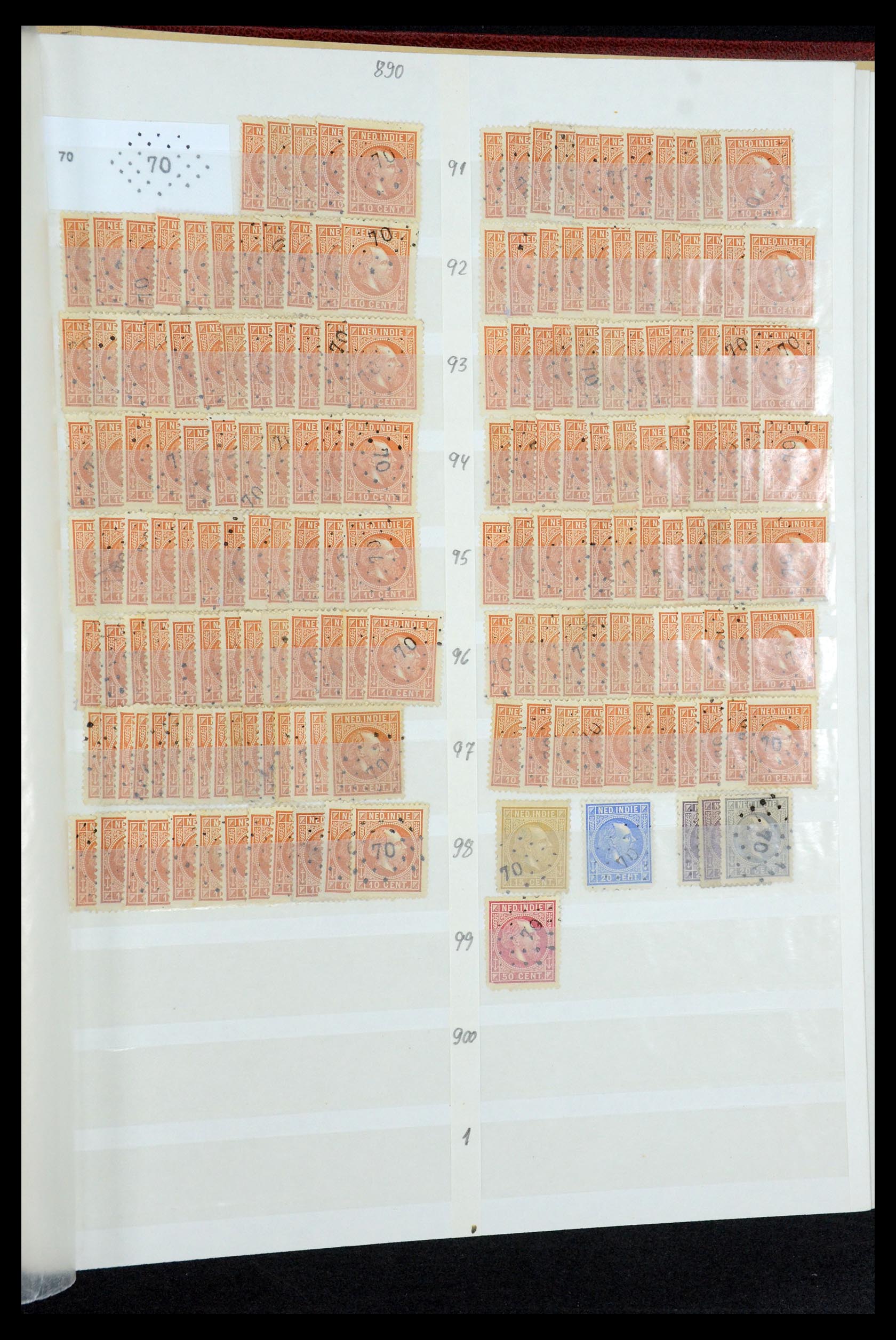 35609 029 - Postzegelverzameling 35609 Nederlands Indië puntstempels.