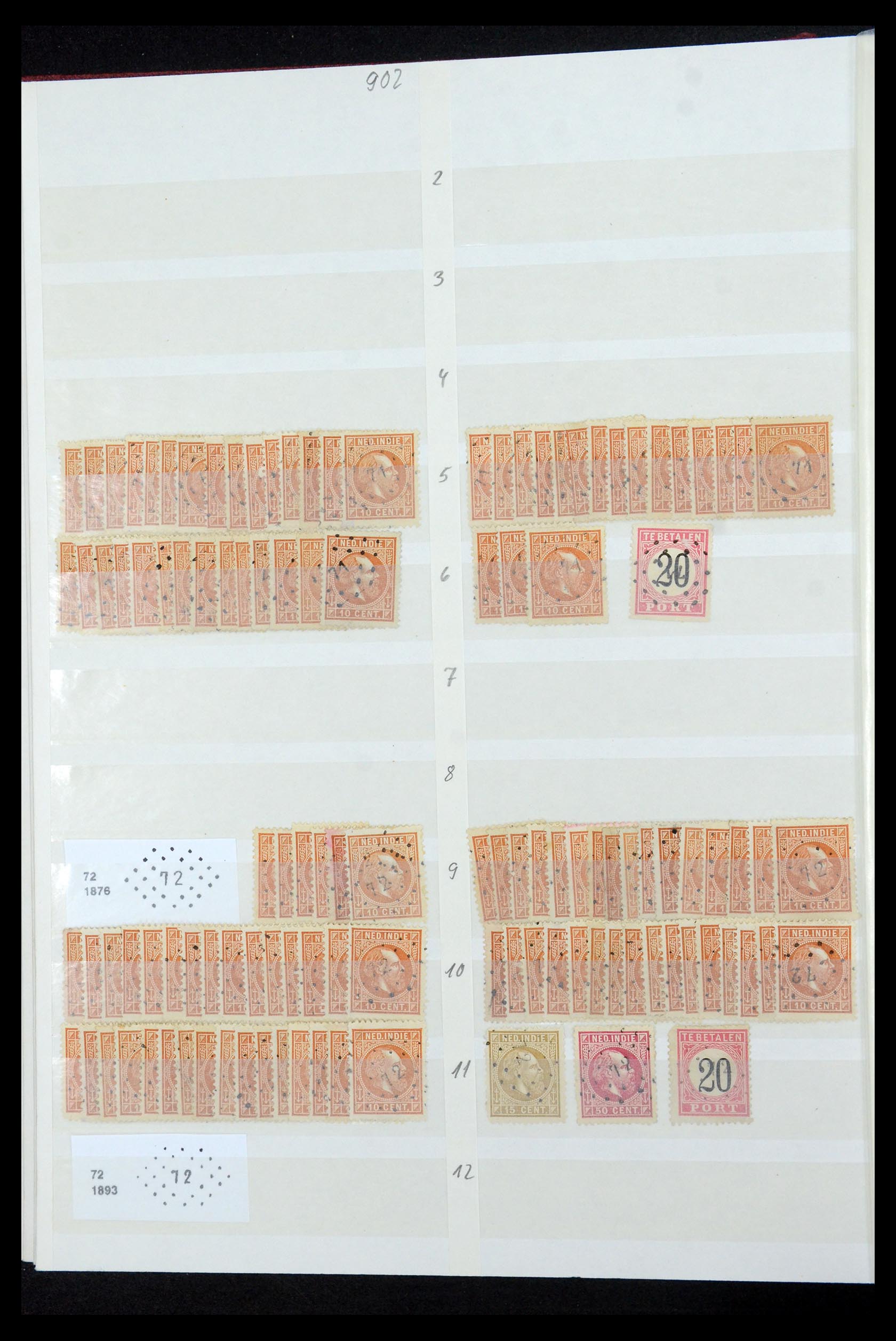 35609 030 - Postzegelverzameling 35609 Nederlands Indië puntstempels.