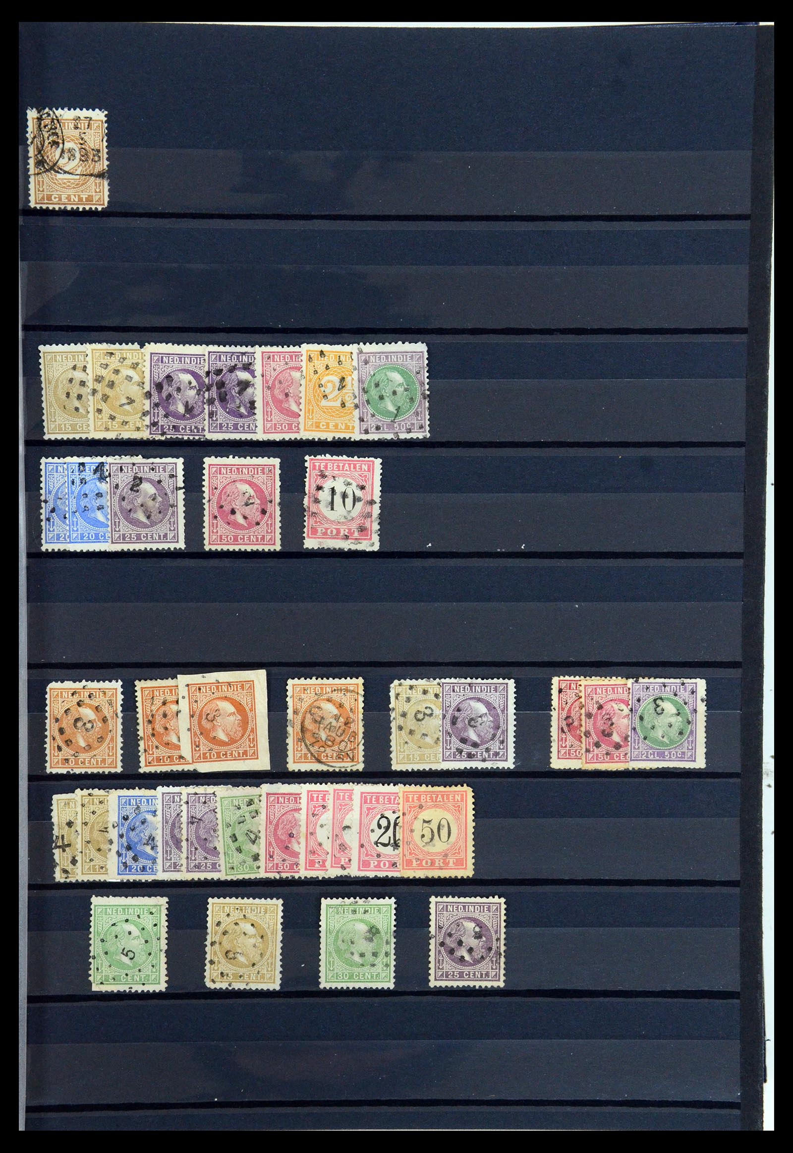 35612 001 - Postzegelverzameling 35612 Nederlands Indië stempels.