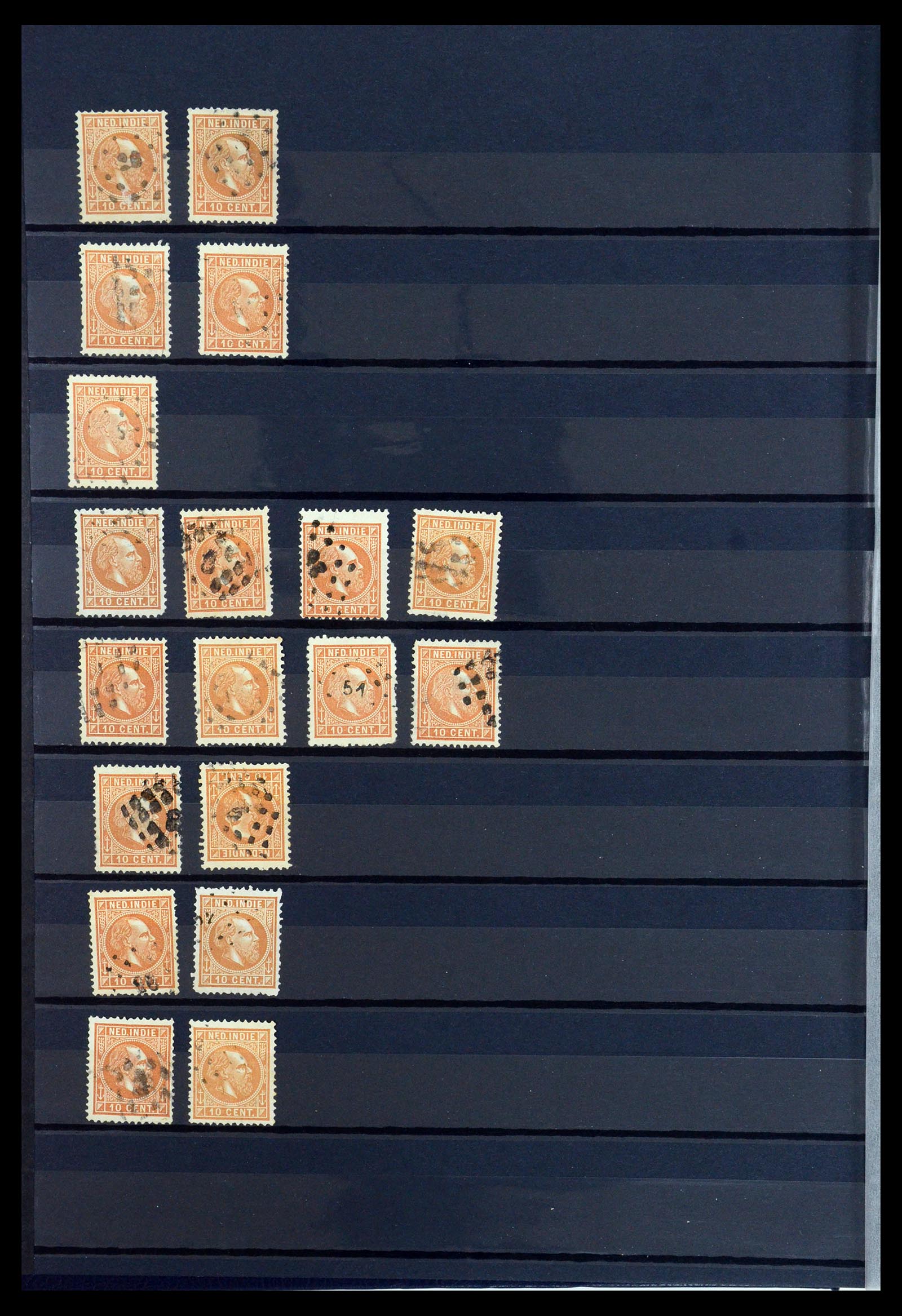 35612 010 - Postzegelverzameling 35612 Nederlands Indië stempels.