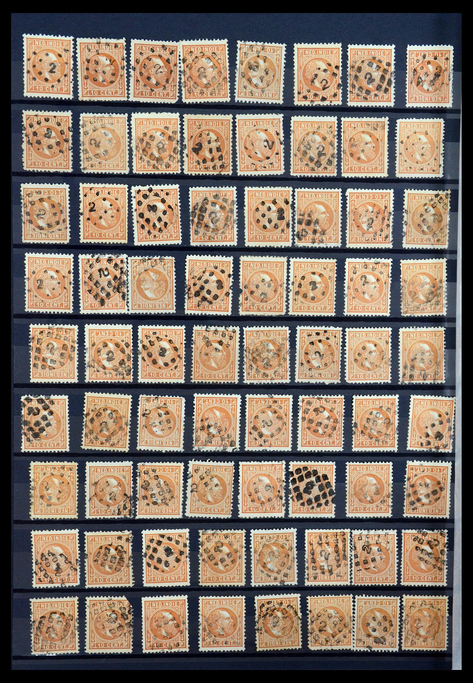 35612 012 - Postzegelverzameling 35612 Nederlands Indië stempels.