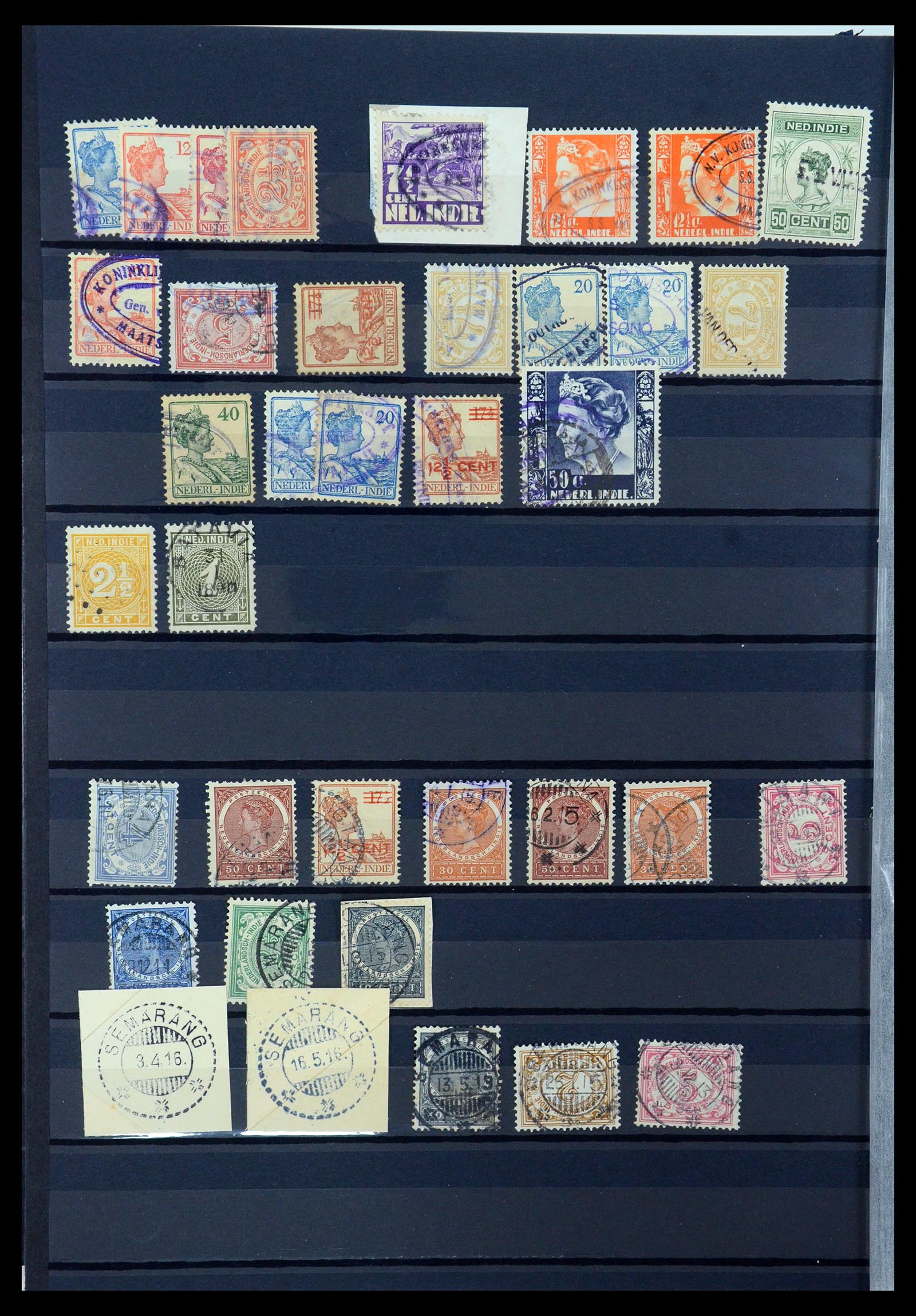 35612 016 - Postzegelverzameling 35612 Nederlands Indië stempels.