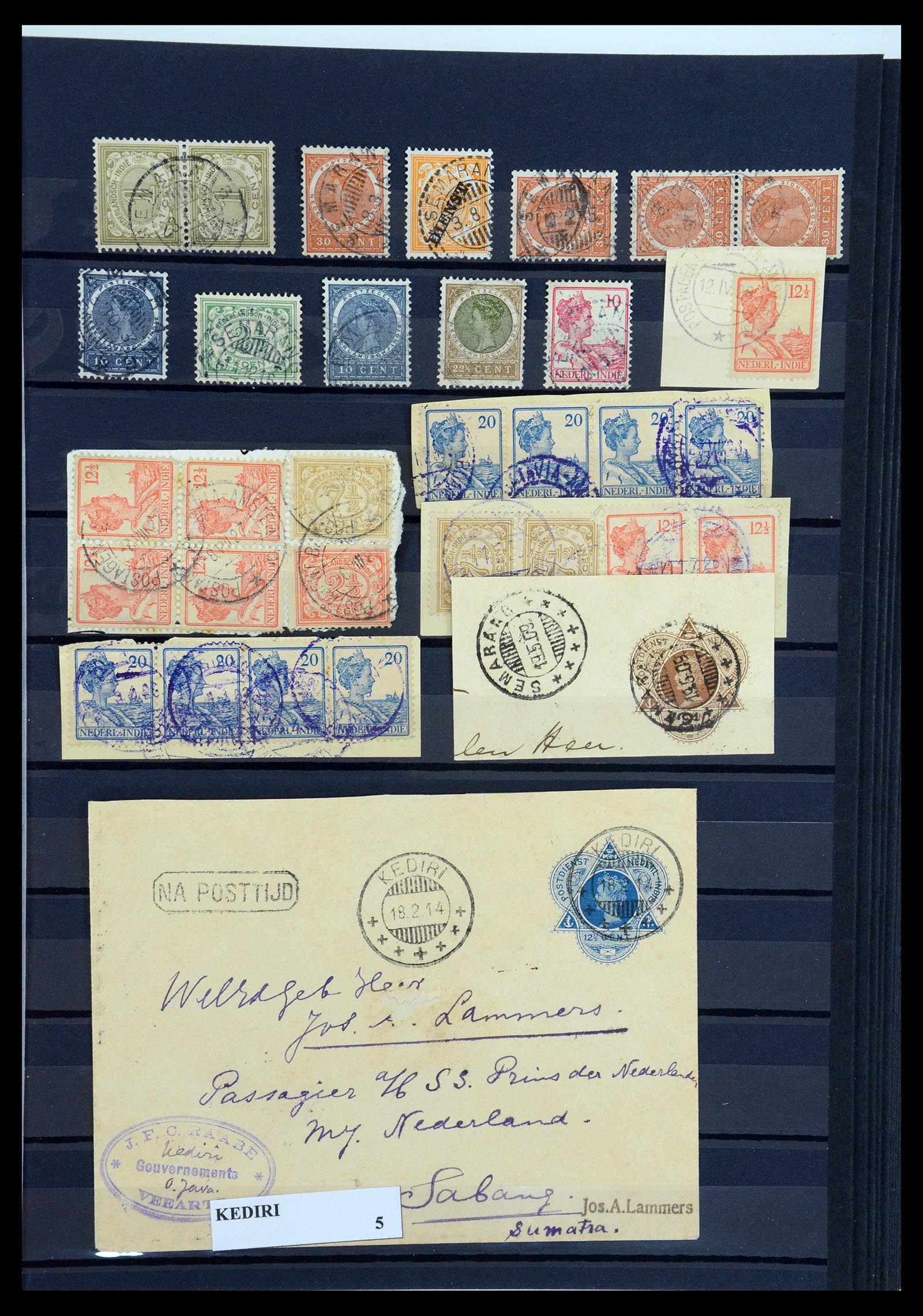 35612 017 - Postzegelverzameling 35612 Nederlands Indië stempels.