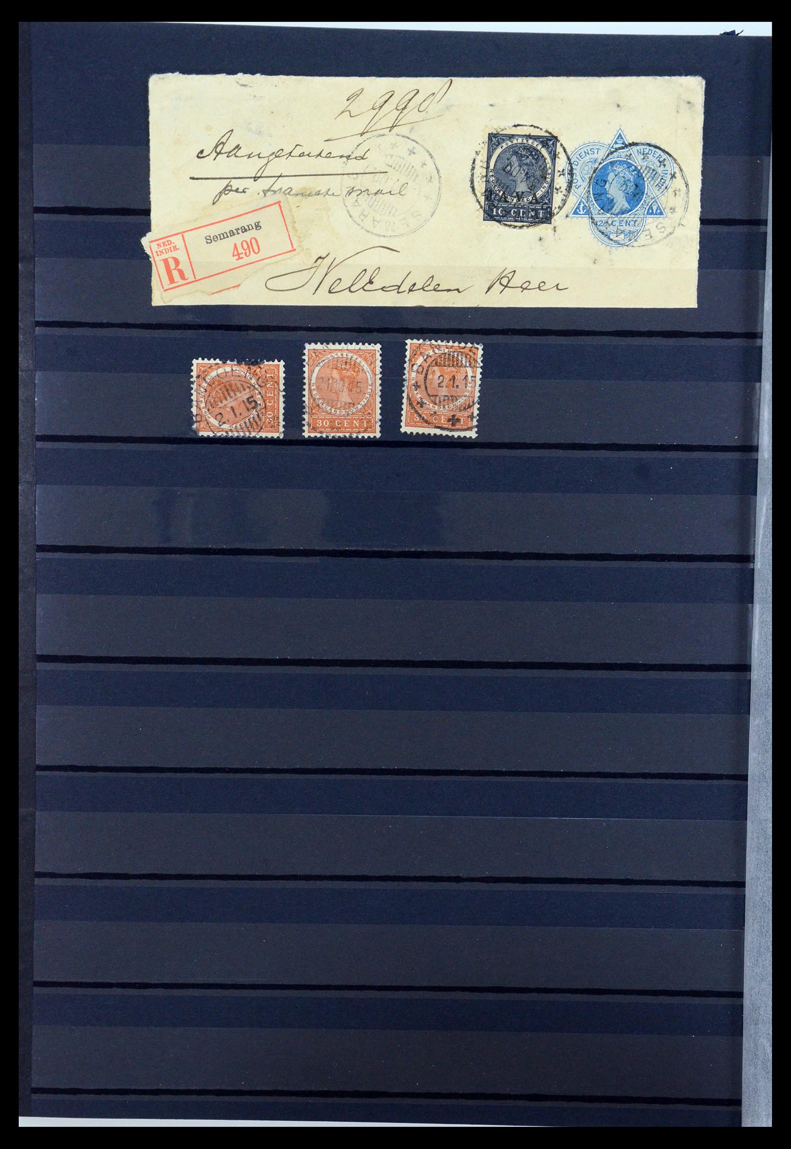 35612 018 - Postzegelverzameling 35612 Nederlands Indië stempels.