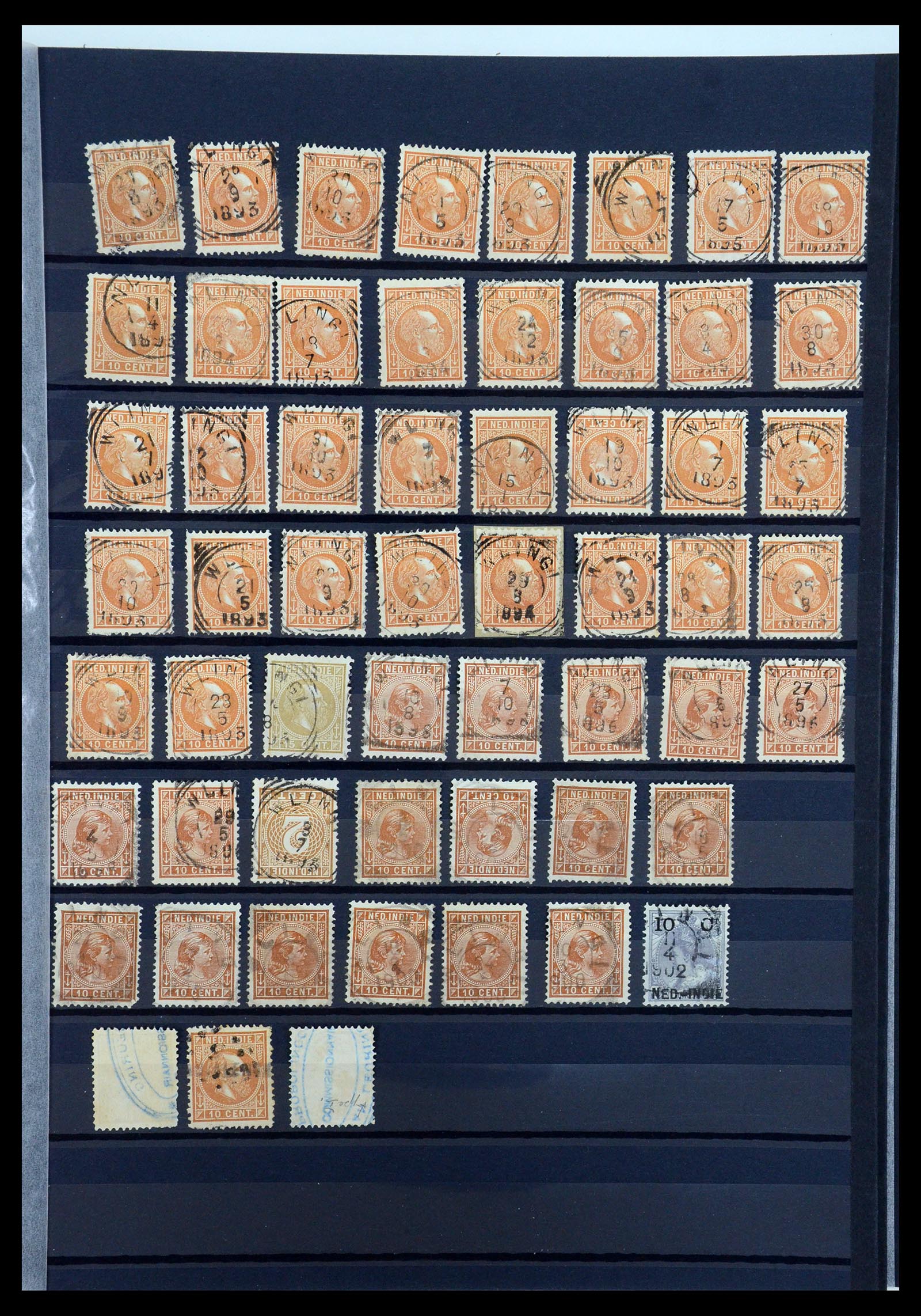 35612 021 - Stamp Collection 35612 Dutch east Indies cancels.