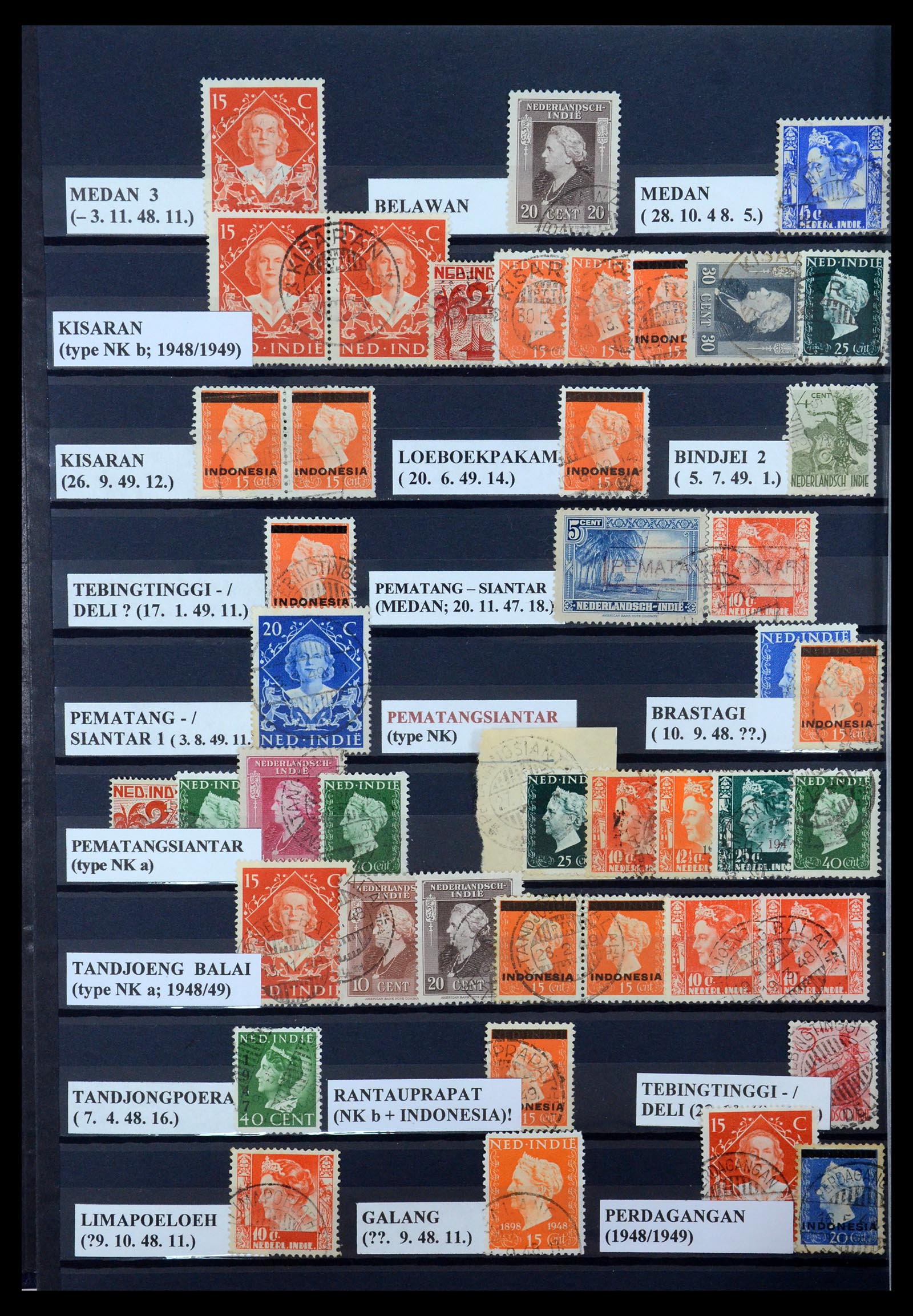 35612 024 - Postzegelverzameling 35612 Nederlands Indië stempels.