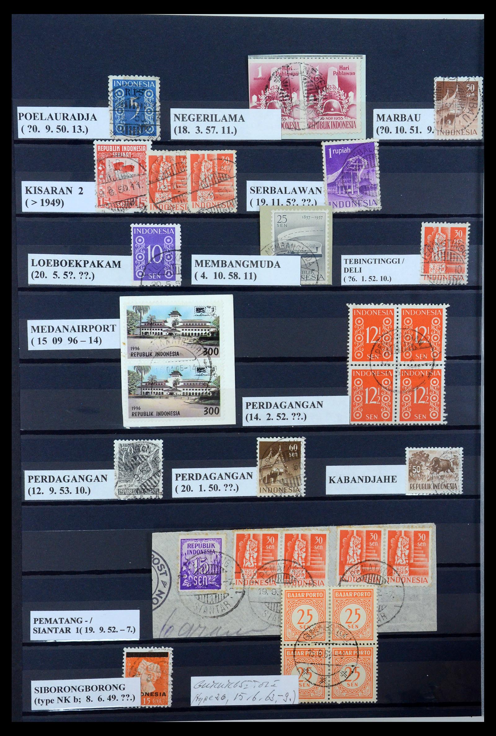 35612 026 - Postzegelverzameling 35612 Nederlands Indië stempels.