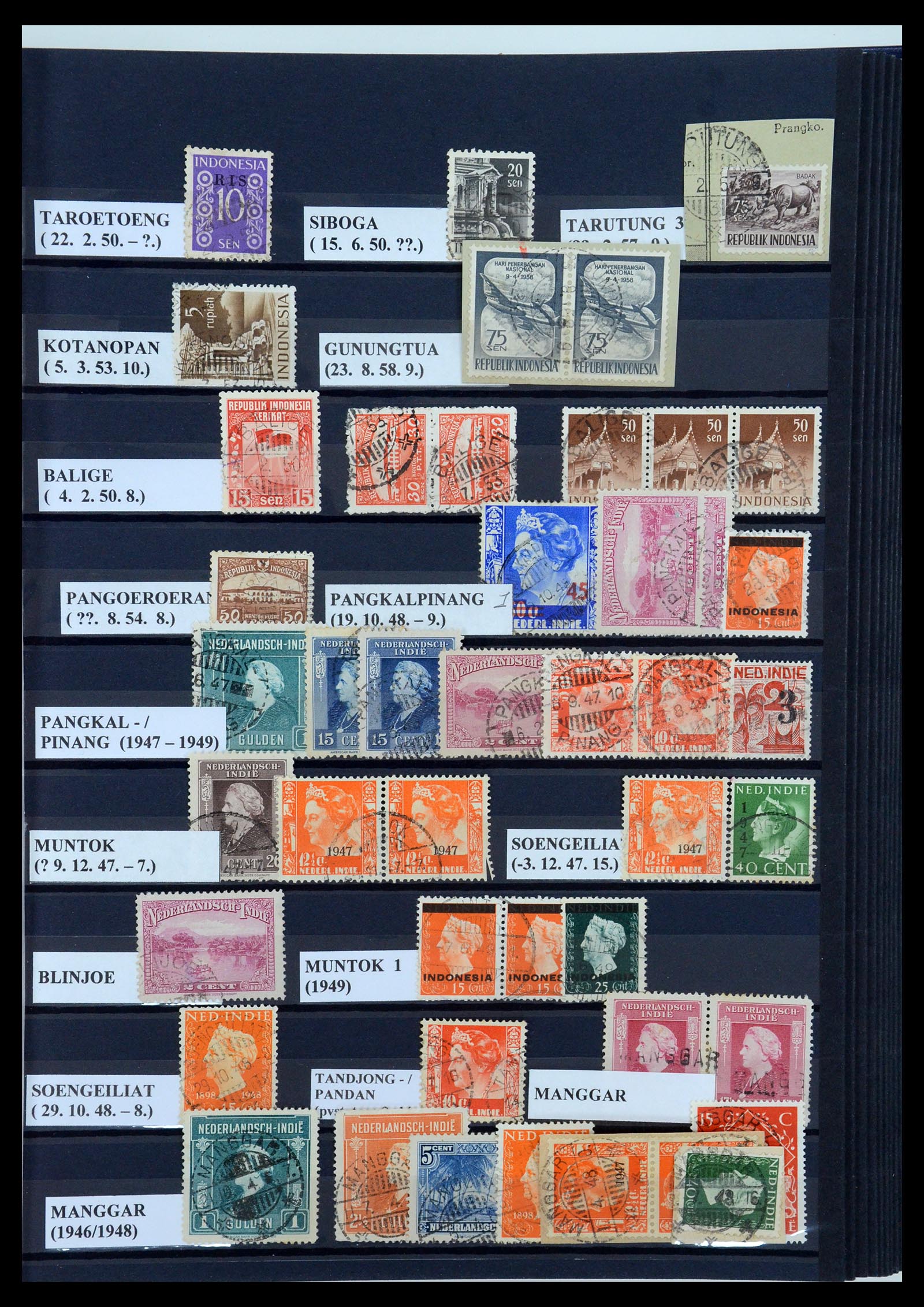 35612 027 - Postzegelverzameling 35612 Nederlands Indië stempels.