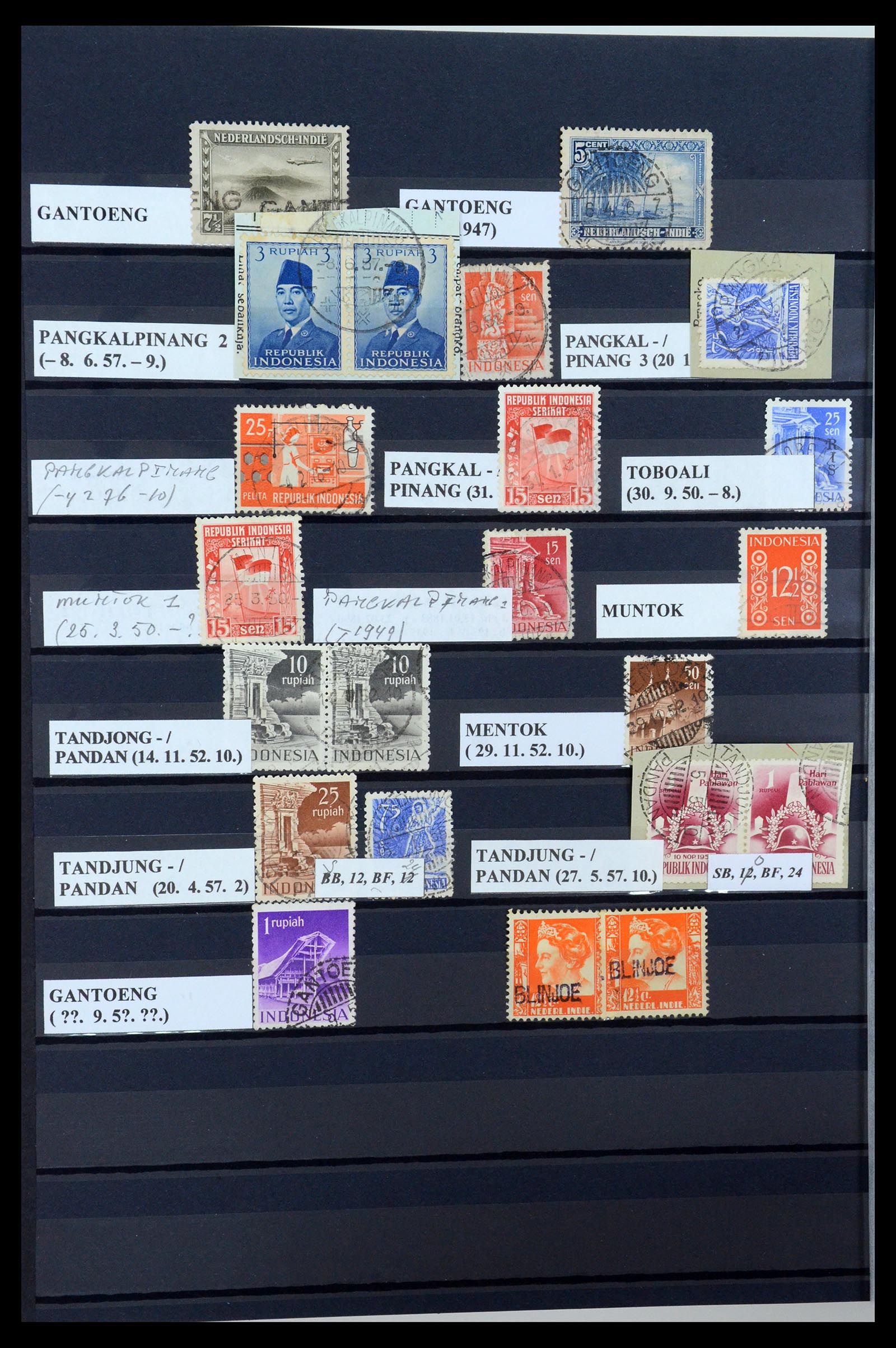 35612 029 - Postzegelverzameling 35612 Nederlands Indië stempels.