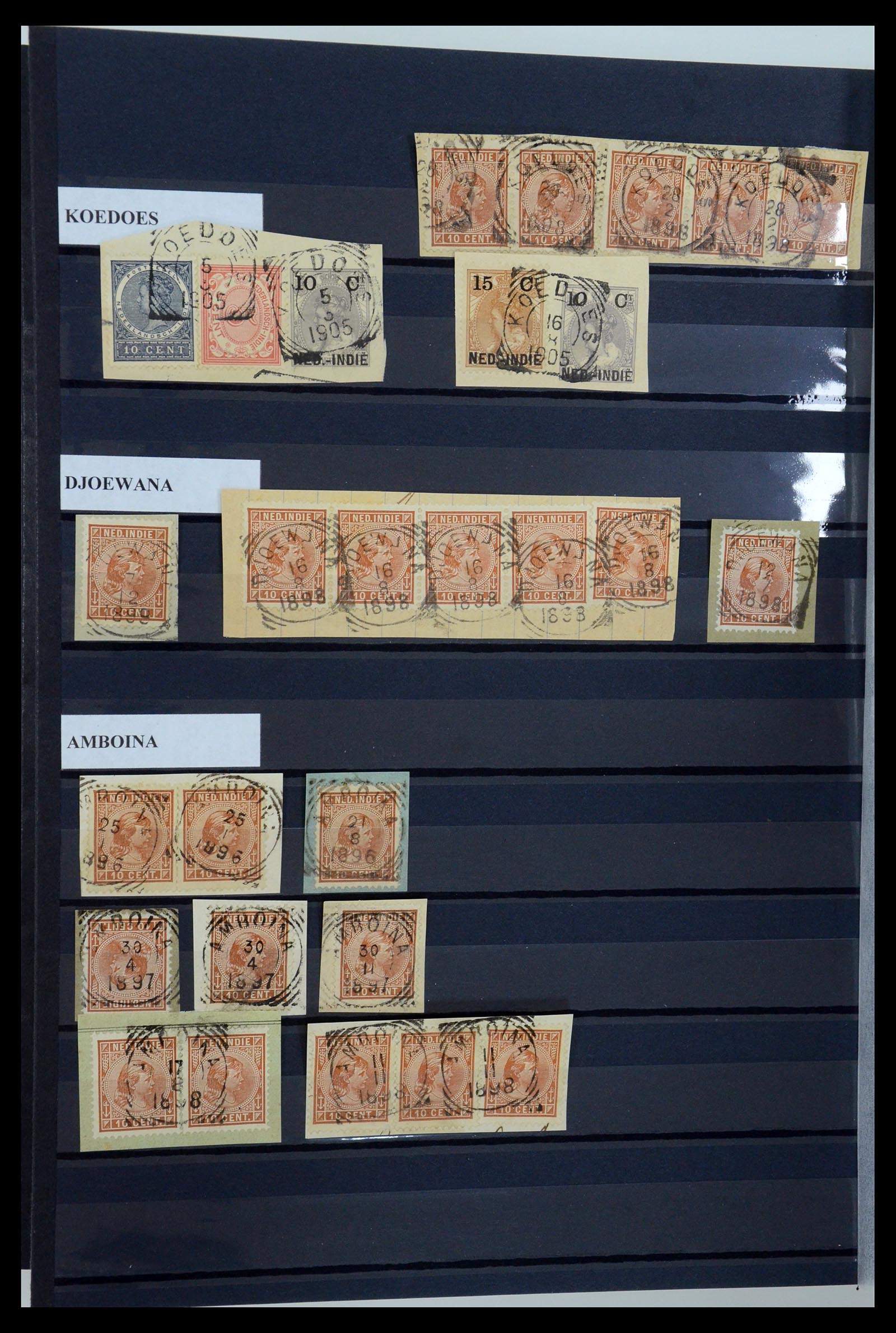 35612 033 - Postzegelverzameling 35612 Nederlands Indië stempels.