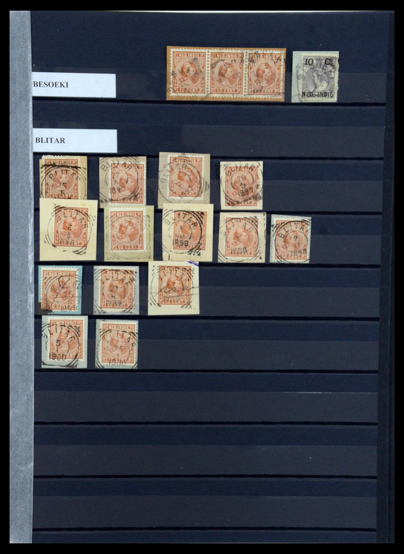 35612 034 - Postzegelverzameling 35612 Nederlands Indië stempels.
