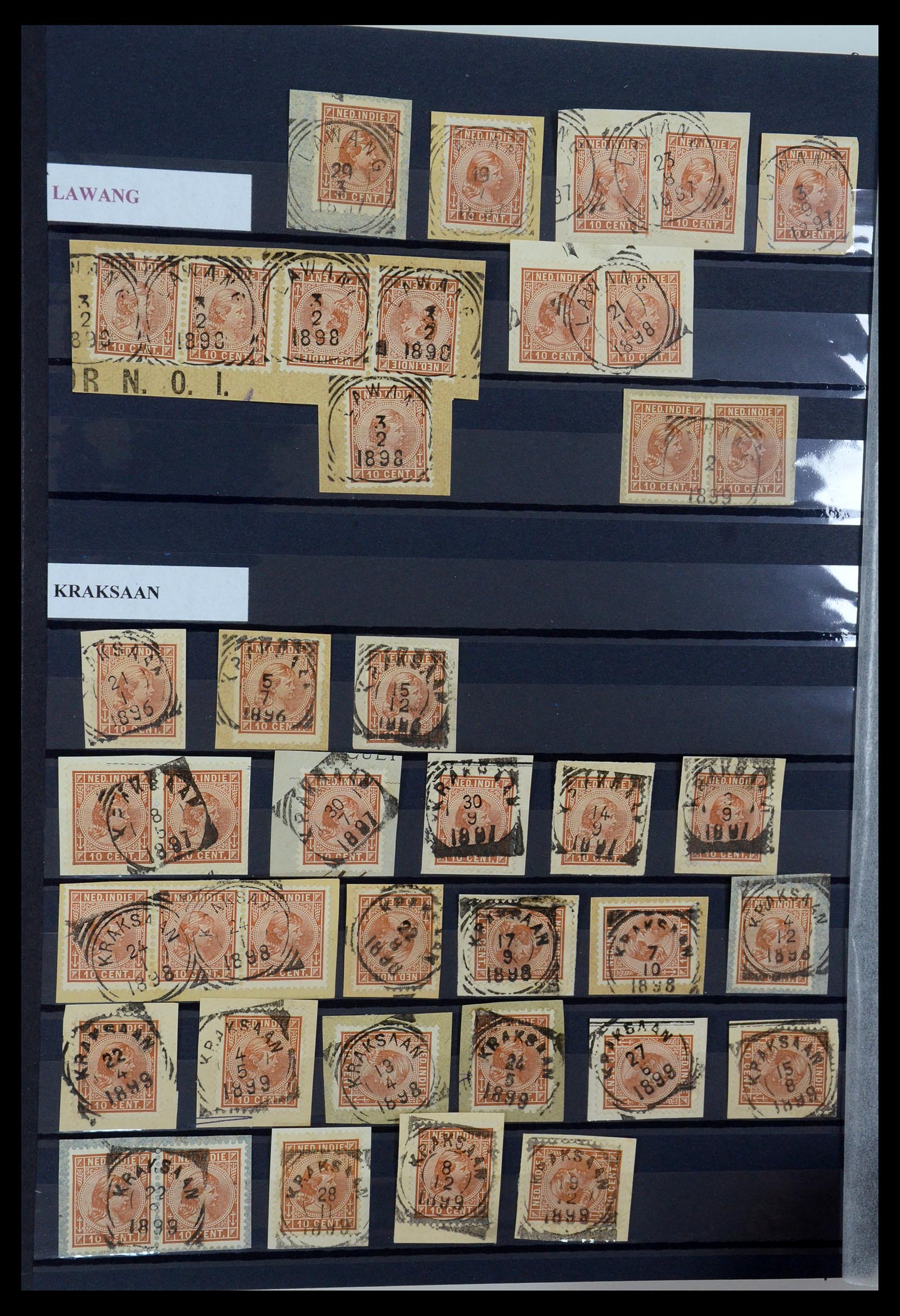 35612 035 - Postzegelverzameling 35612 Nederlands Indië stempels.