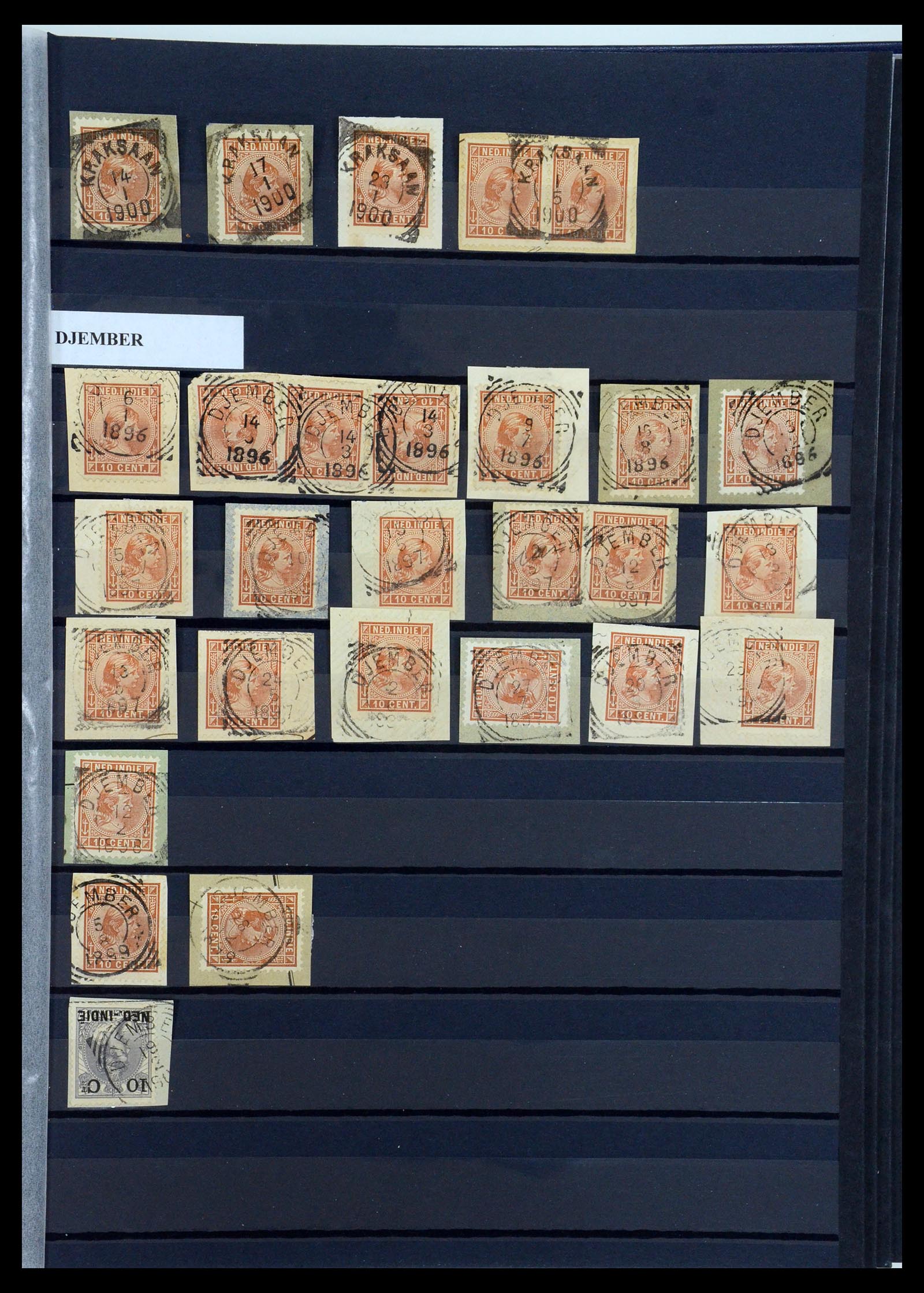 35612 036 - Postzegelverzameling 35612 Nederlands Indië stempels.