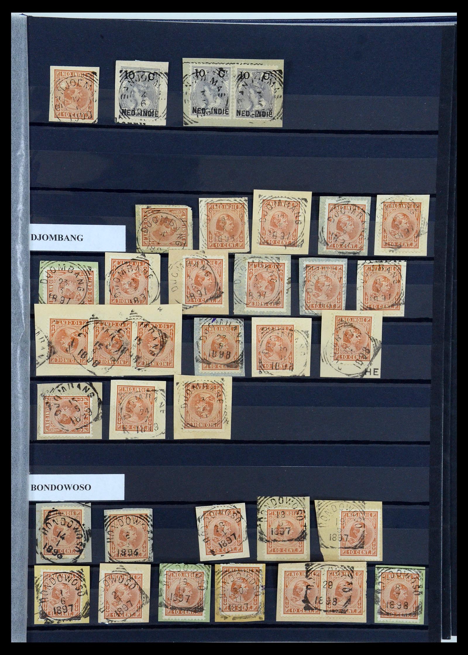 35612 038 - Postzegelverzameling 35612 Nederlands Indië stempels.