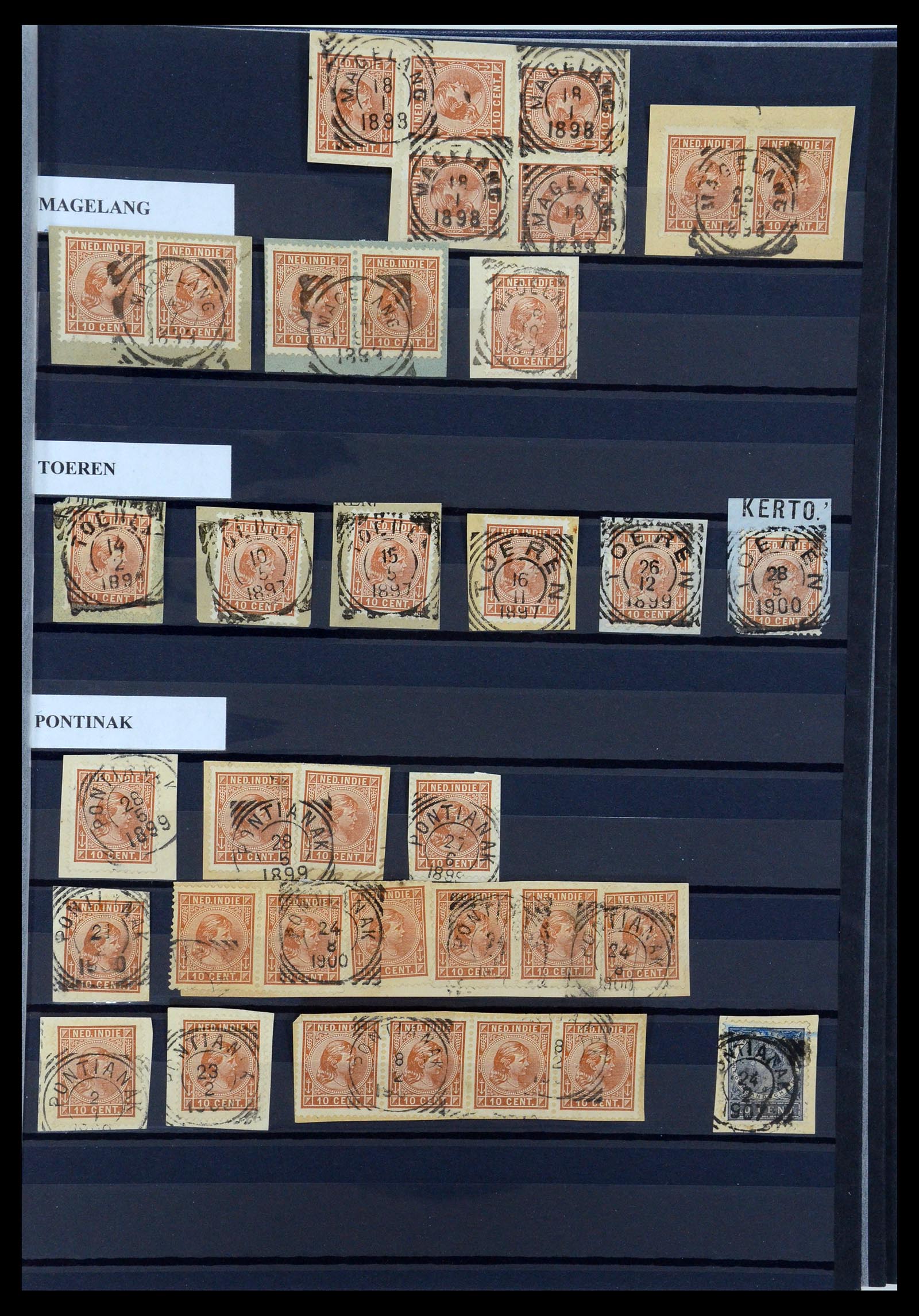 35612 040 - Postzegelverzameling 35612 Nederlands Indië stempels.