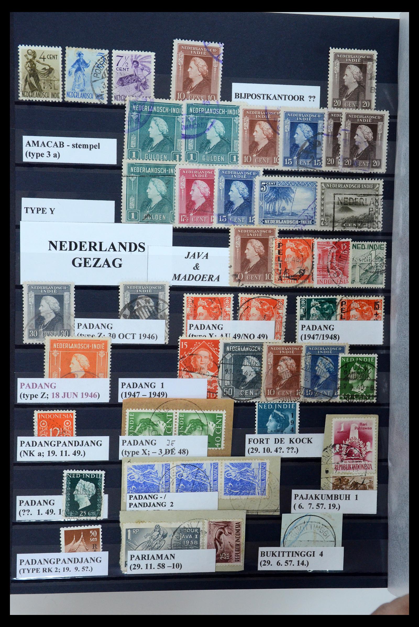 35612 042 - Postzegelverzameling 35612 Nederlands Indië stempels.