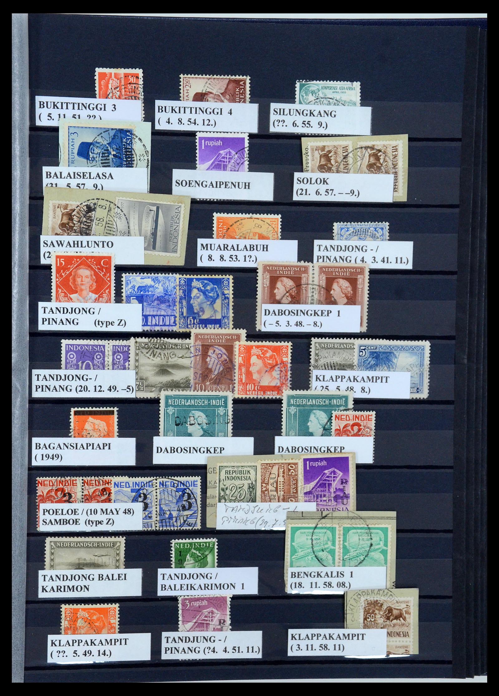35612 043 - Postzegelverzameling 35612 Nederlands Indië stempels.