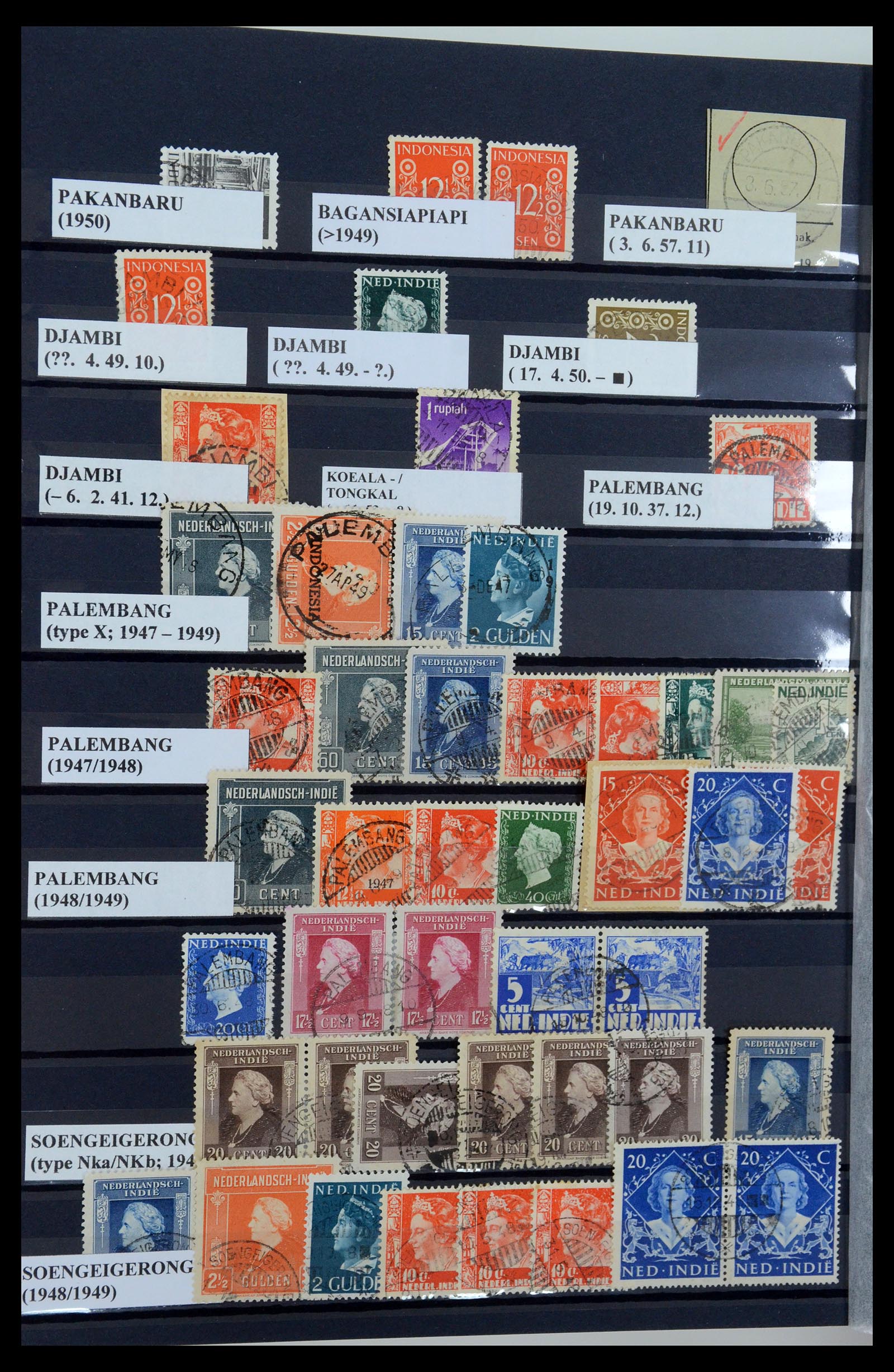 35612 044 - Postzegelverzameling 35612 Nederlands Indië stempels.