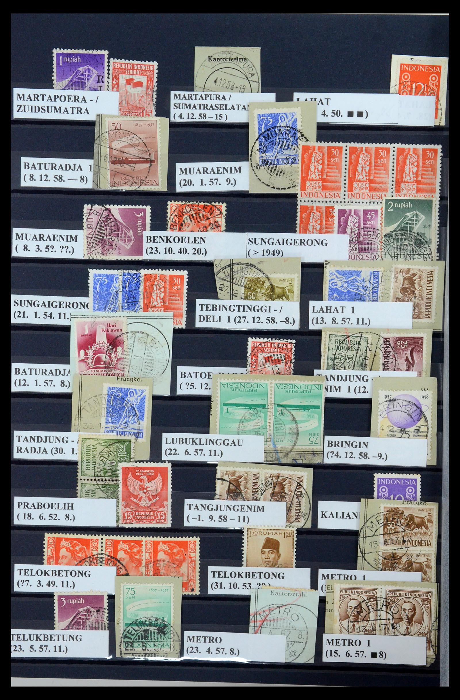 35612 046 - Postzegelverzameling 35612 Nederlands Indië stempels.