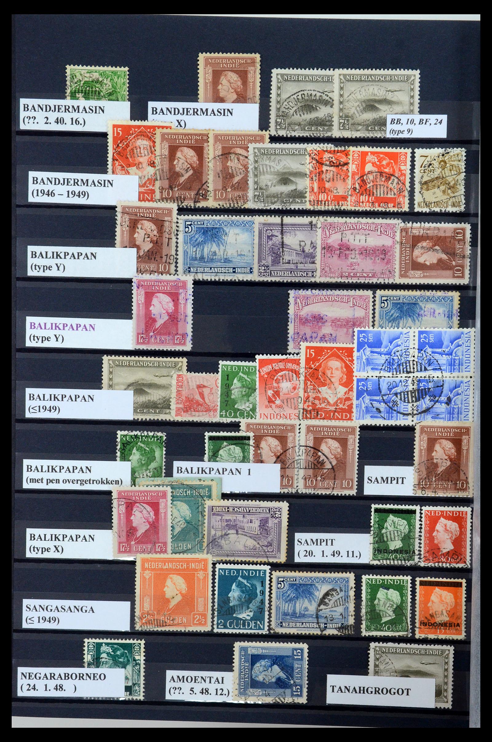 35612 048 - Postzegelverzameling 35612 Nederlands Indië stempels.
