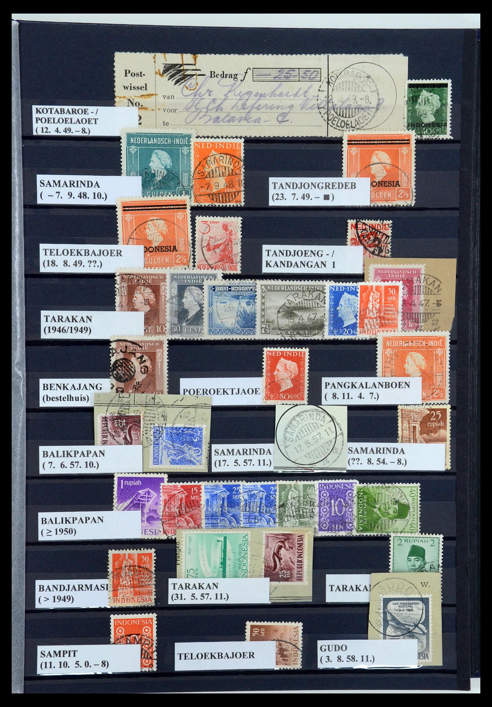35612 049 - Postzegelverzameling 35612 Nederlands Indië stempels.