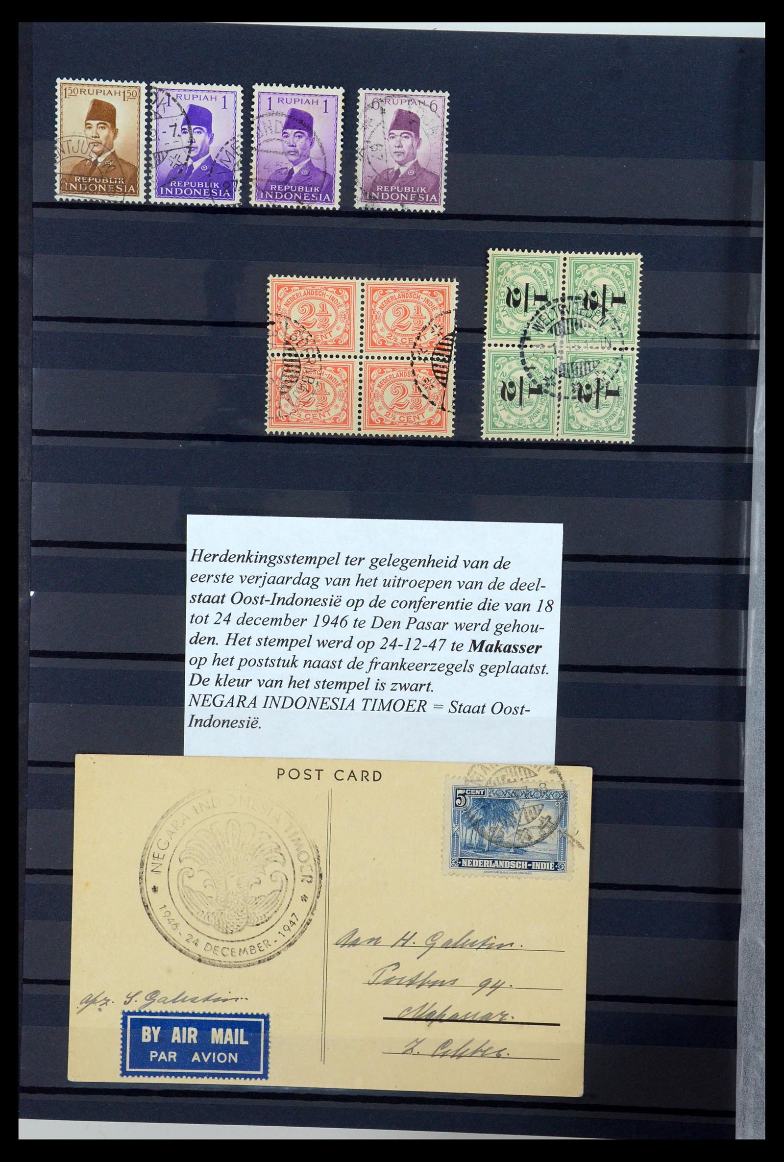 35612 050 - Postzegelverzameling 35612 Nederlands Indië stempels.