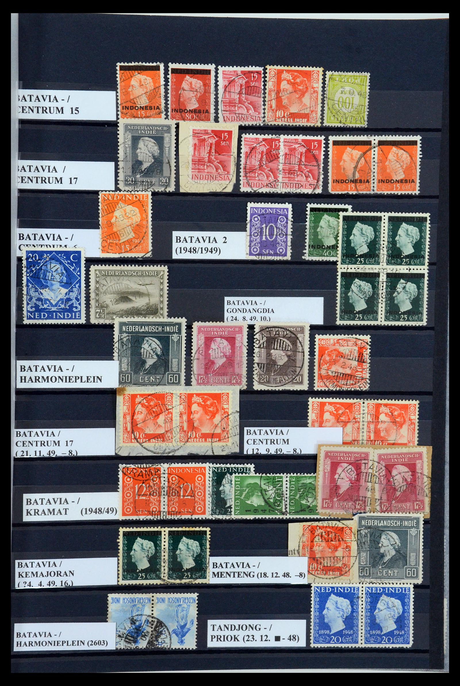 35612 061 - Stamp Collection 35612 Dutch east Indies cancels.