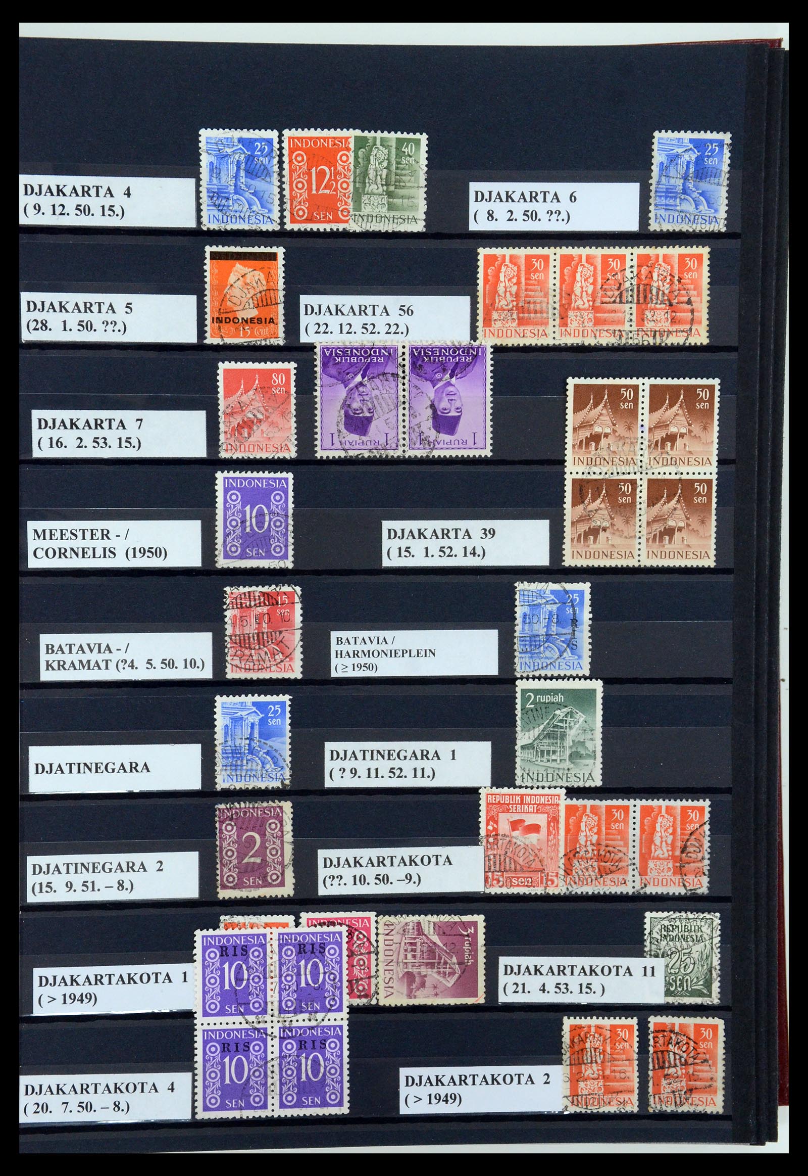 35612 063 - Stamp Collection 35612 Dutch east Indies cancels.
