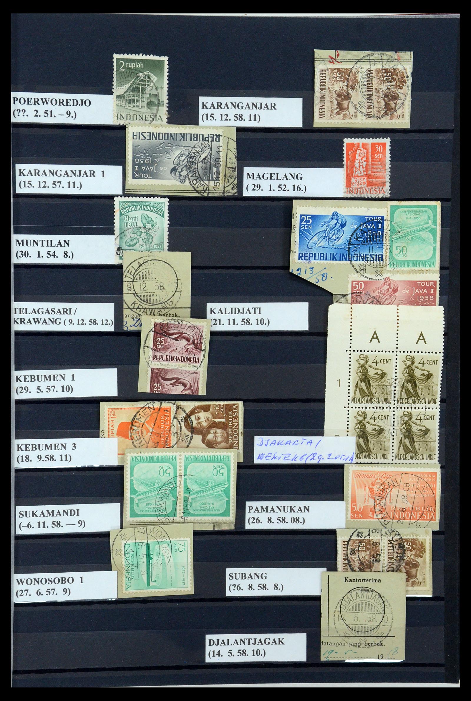 35612 065 - Postzegelverzameling 35612 Nederlands Indië stempels.