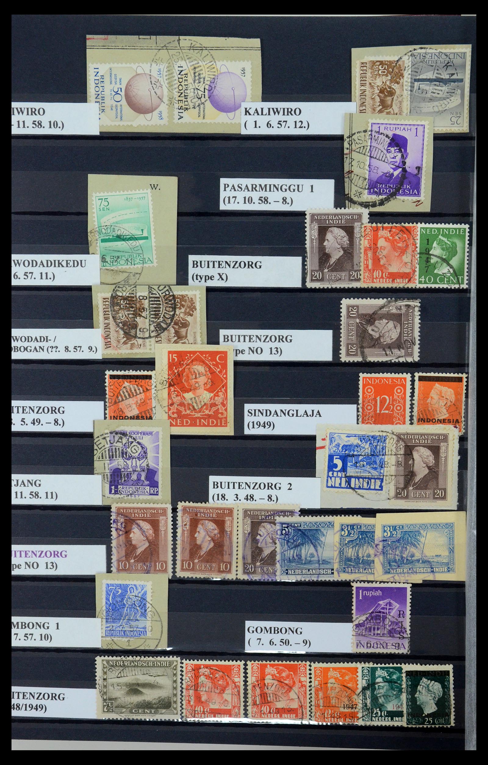 35612 066 - Postzegelverzameling 35612 Nederlands Indië stempels.