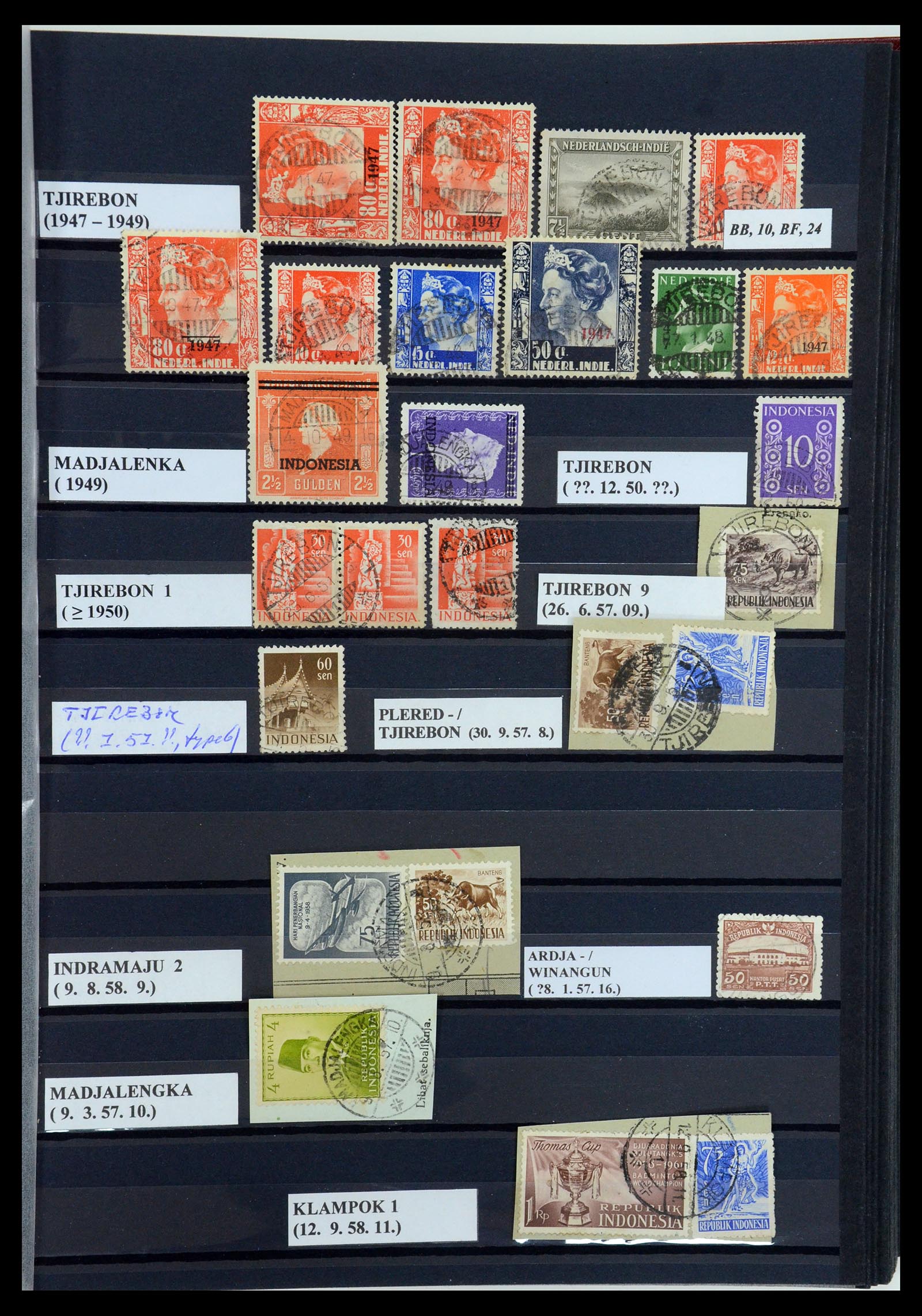 35612 069 - Postzegelverzameling 35612 Nederlands Indië stempels.