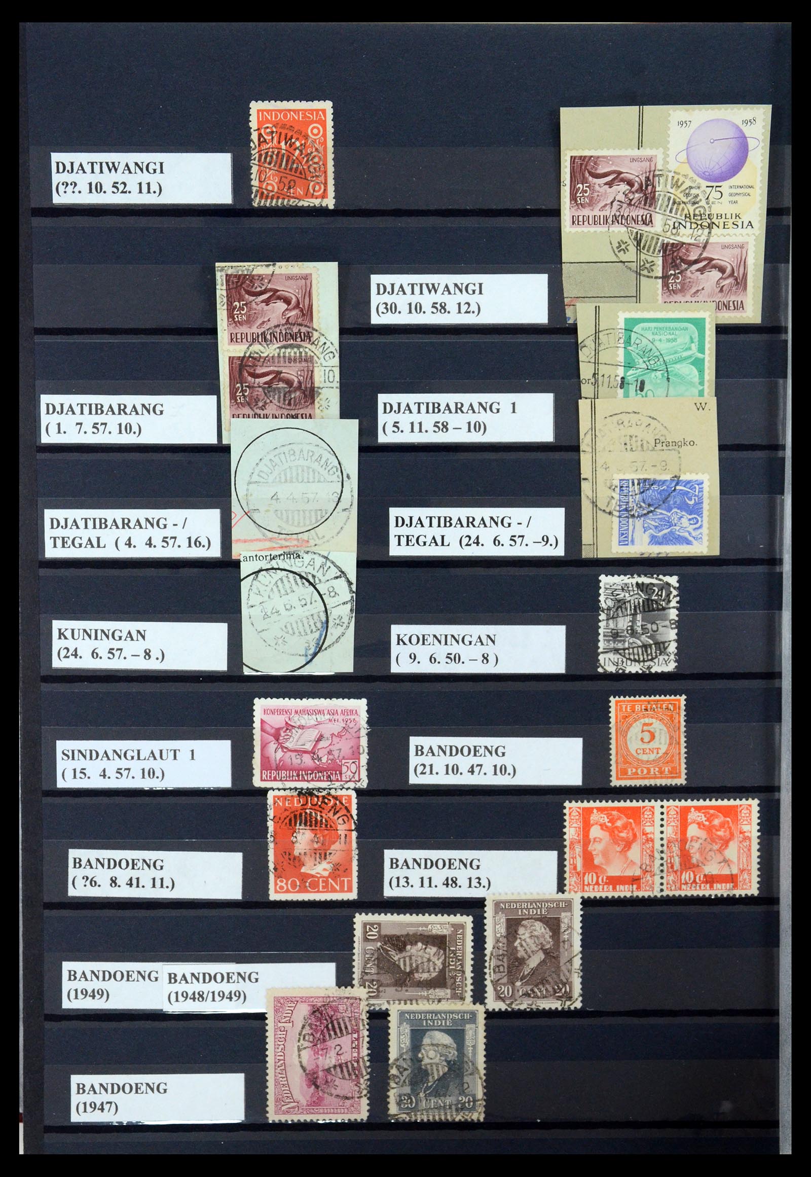 35612 070 - Stamp Collection 35612 Dutch east Indies cancels.