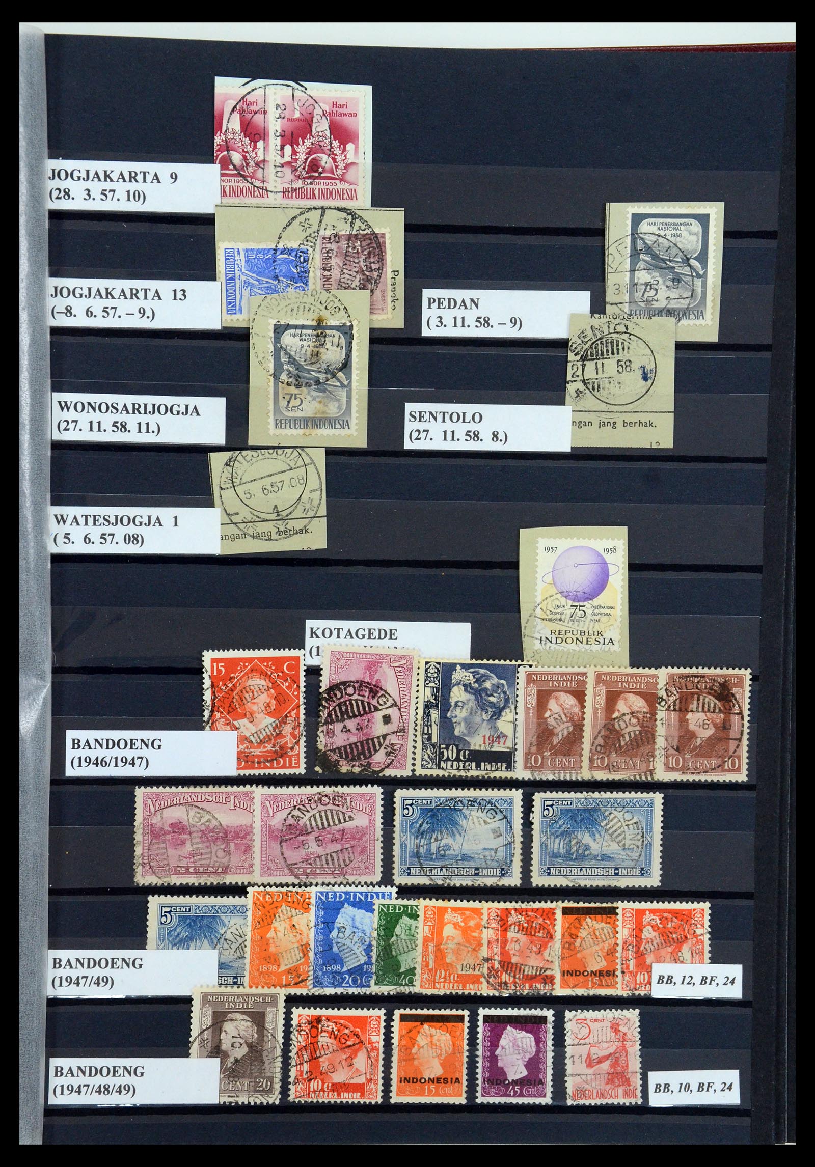 35612 071 - Stamp Collection 35612 Dutch east Indies cancels.