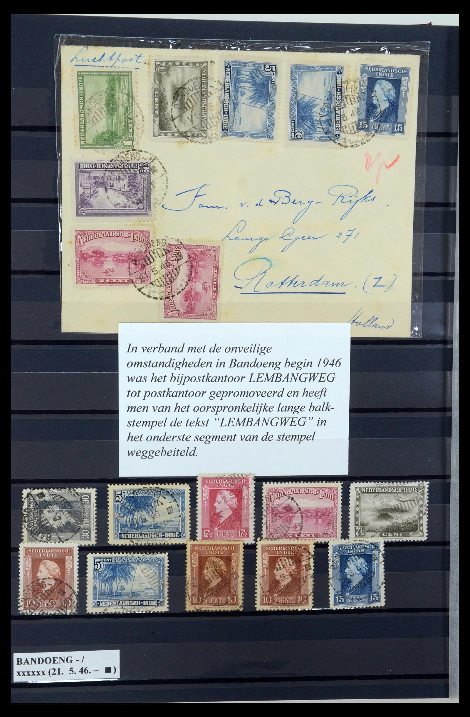 35612 072 - Postzegelverzameling 35612 Nederlands Indië stempels.