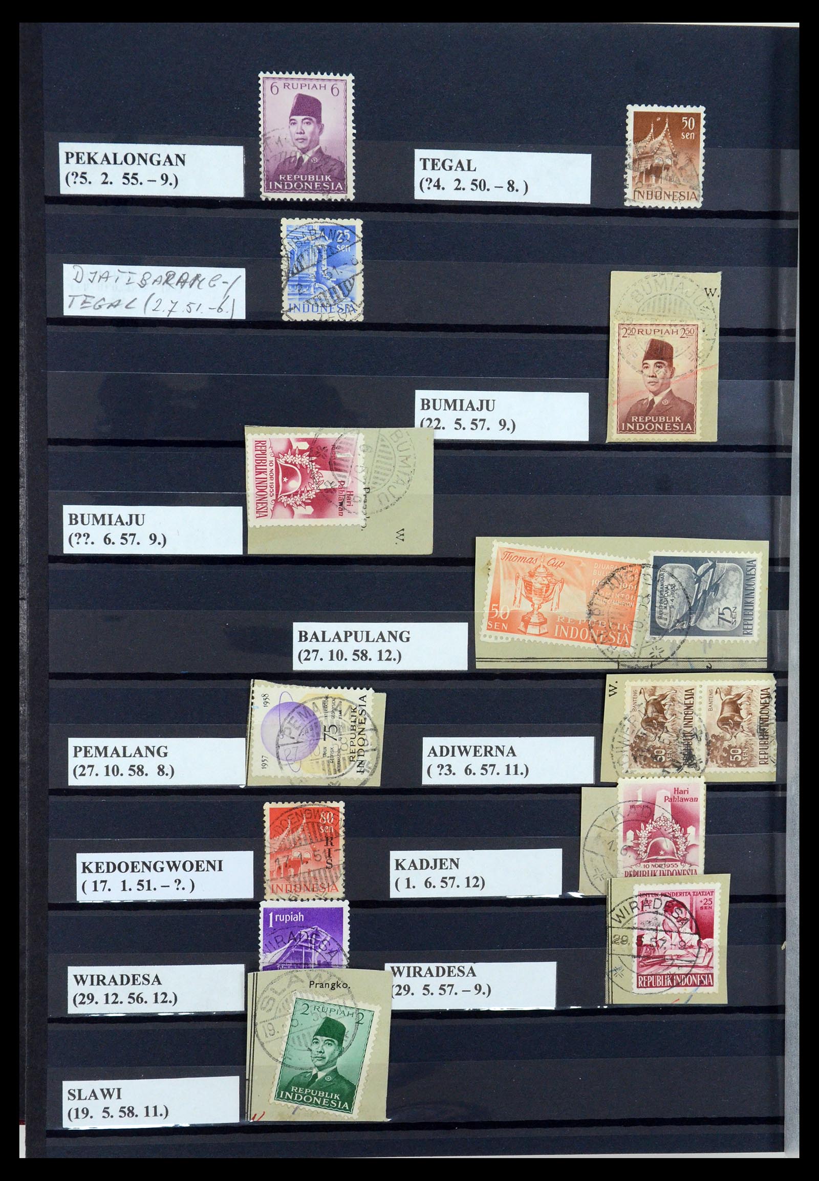 35612 078 - Stamp Collection 35612 Dutch east Indies cancels.