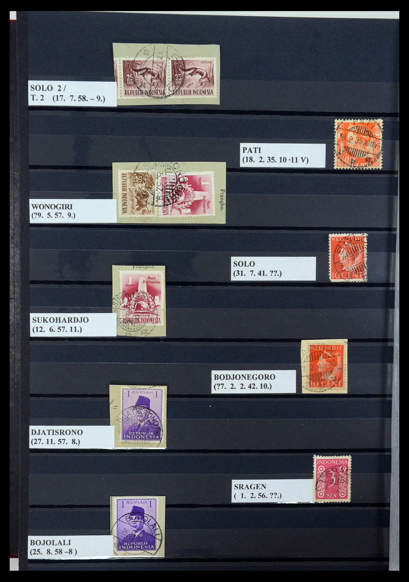 35612 080 - Postzegelverzameling 35612 Nederlands Indië stempels.