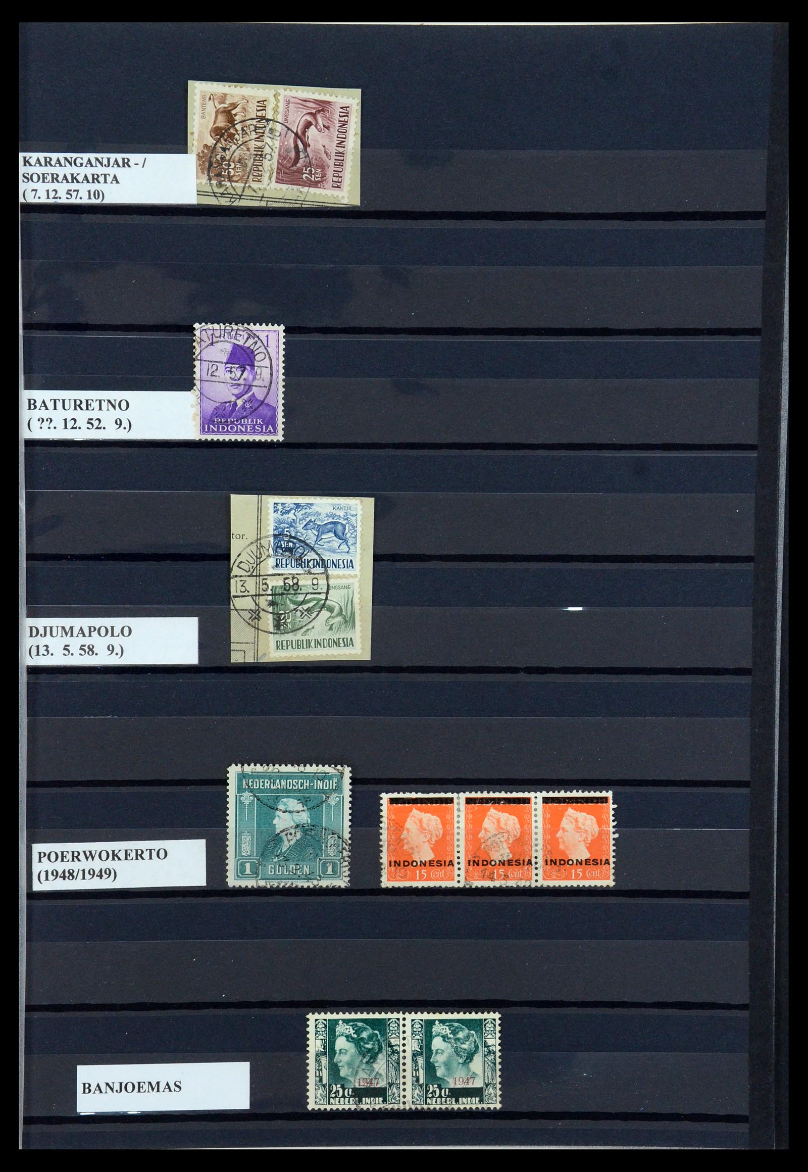 35612 081 - Postzegelverzameling 35612 Nederlands Indië stempels.