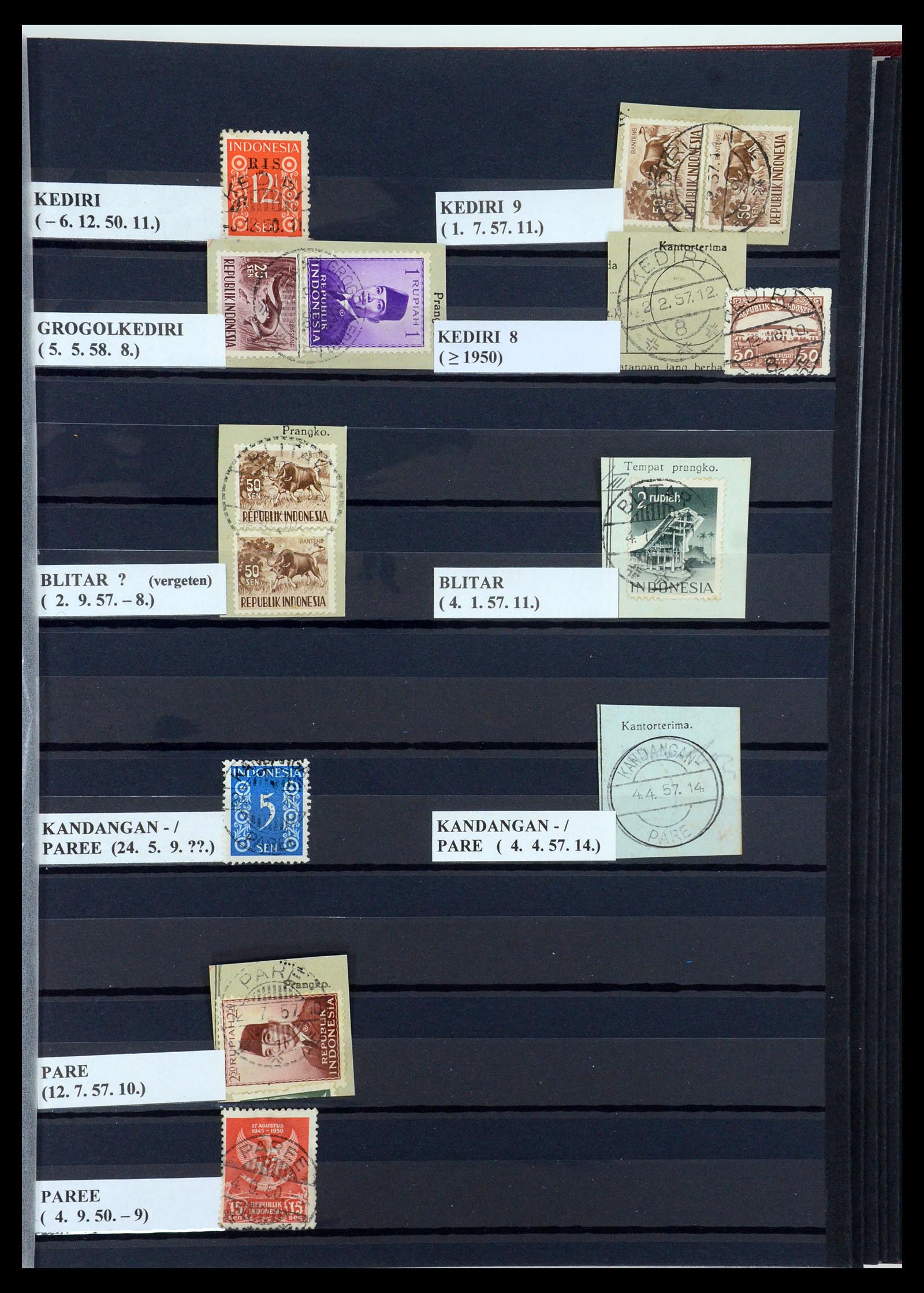 35612 089 - Postzegelverzameling 35612 Nederlands Indië stempels.