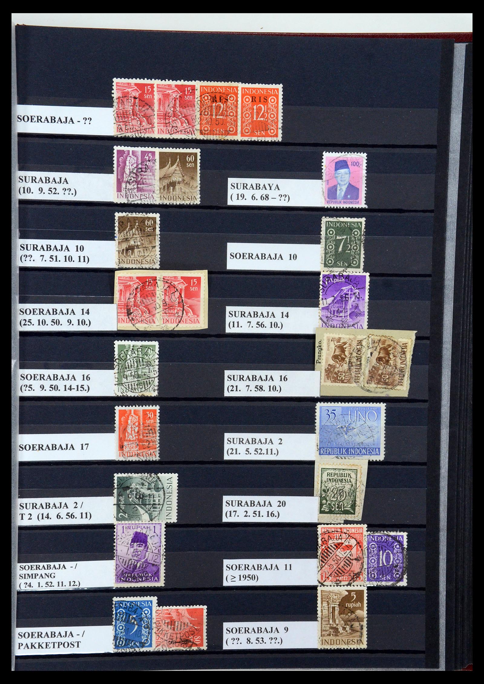 35612 094 - Postzegelverzameling 35612 Nederlands Indië stempels.