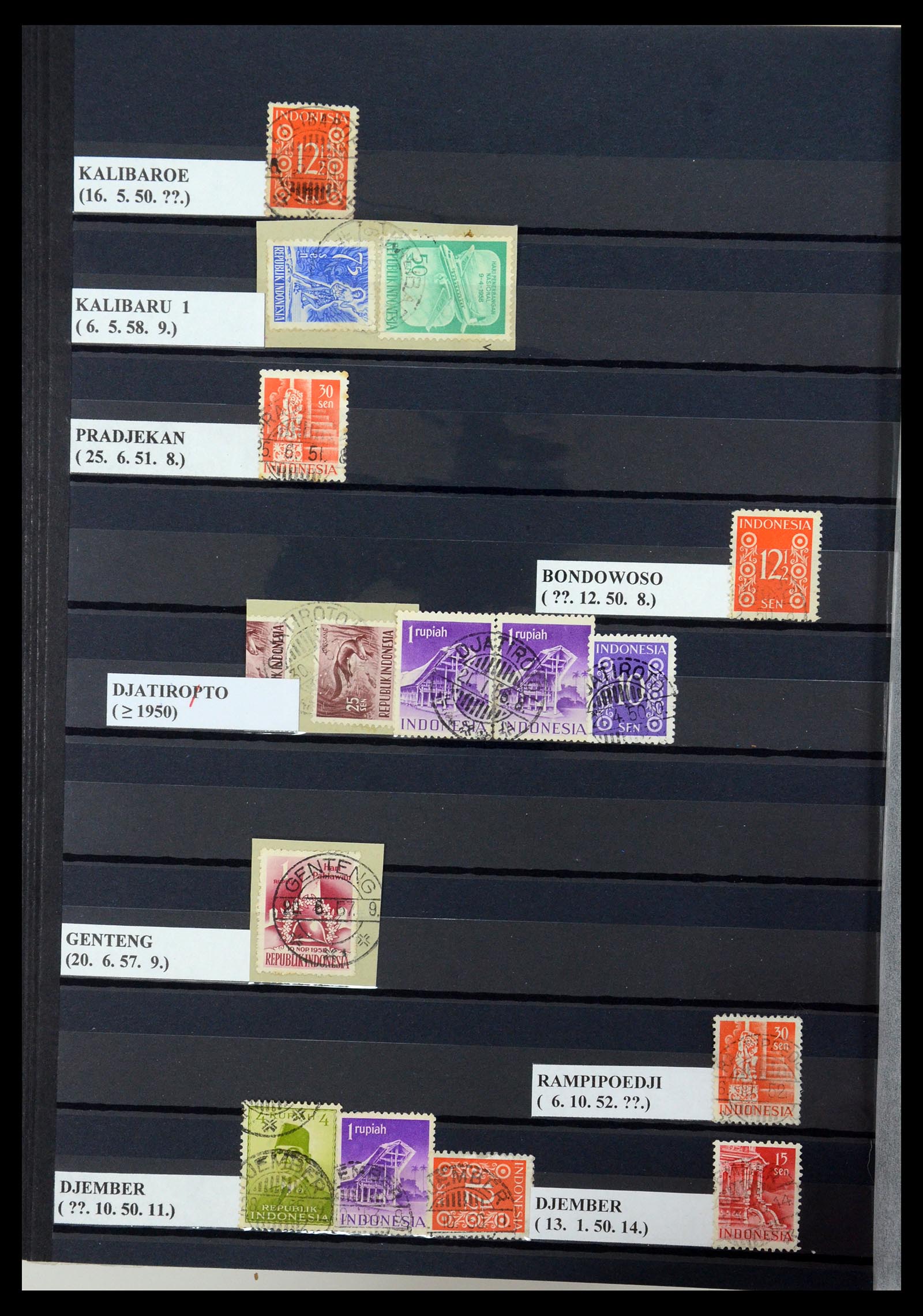 35612 105 - Stamp Collection 35612 Dutch east Indies cancels.