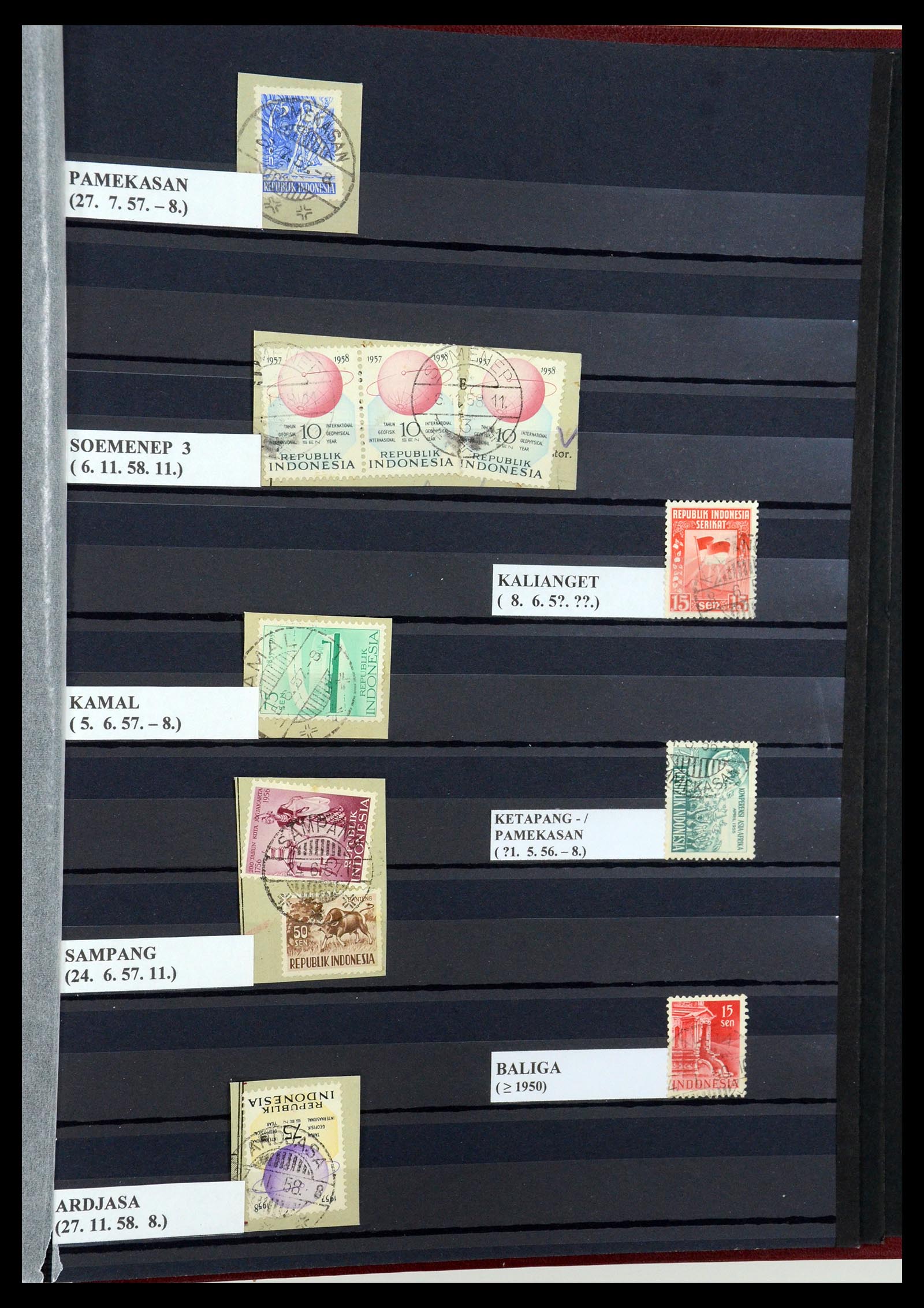35612 107 - Postzegelverzameling 35612 Nederlands Indië stempels.
