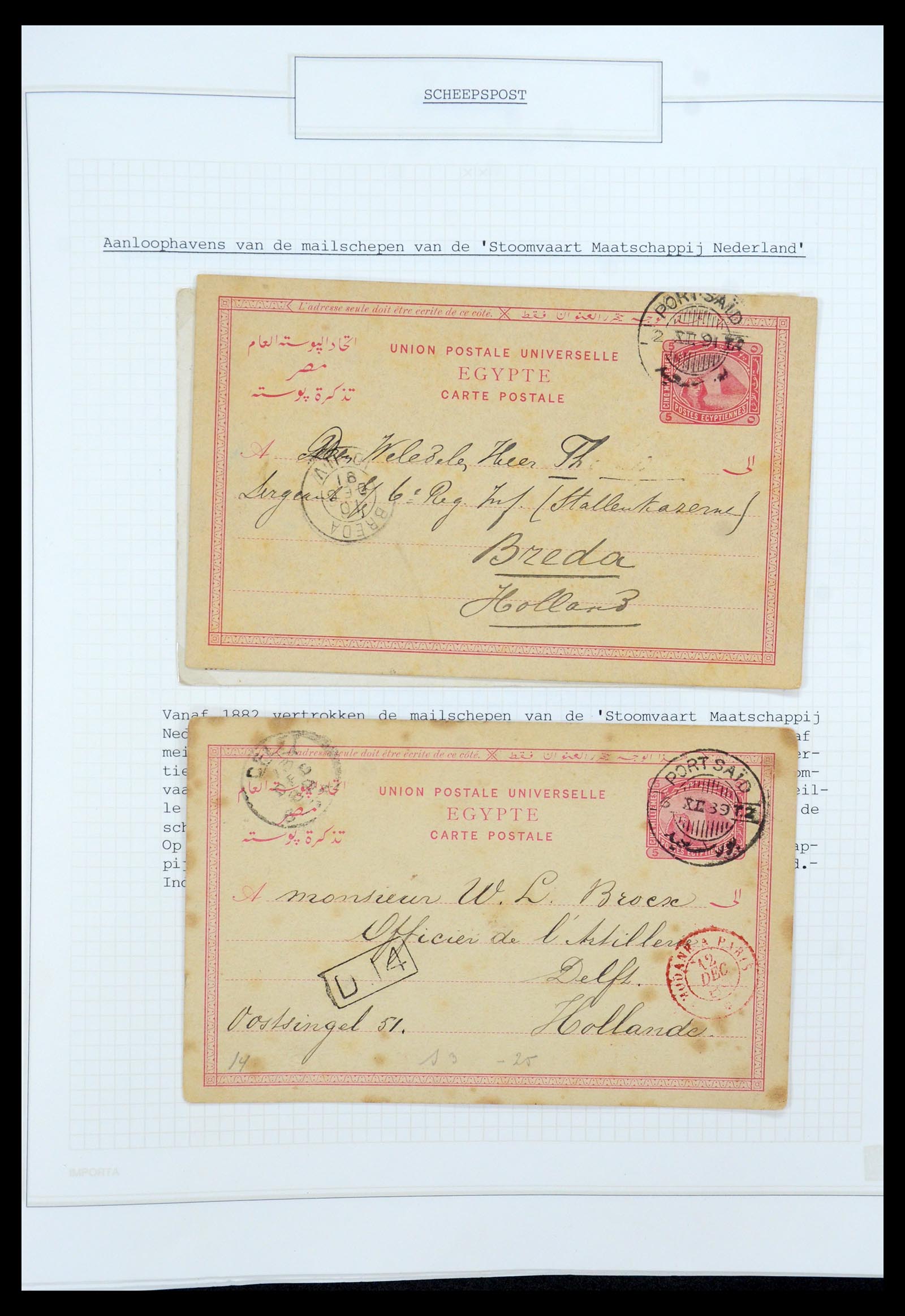 35613 001 - Postzegelverzameling 35613 Nederland scheepspost 1904-1930.