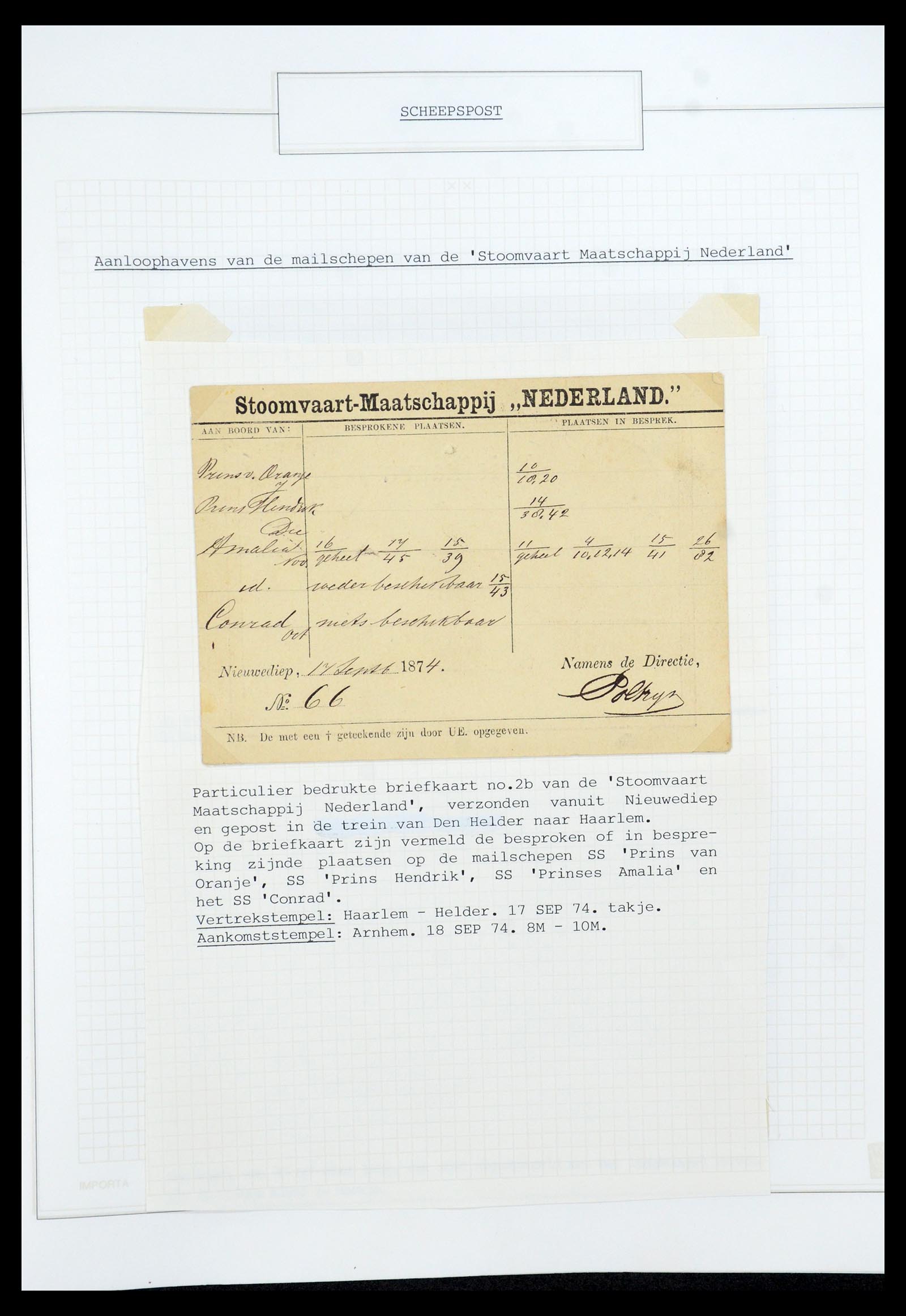 35613 015 - Postzegelverzameling 35613 Nederland scheepspost 1904-1930.