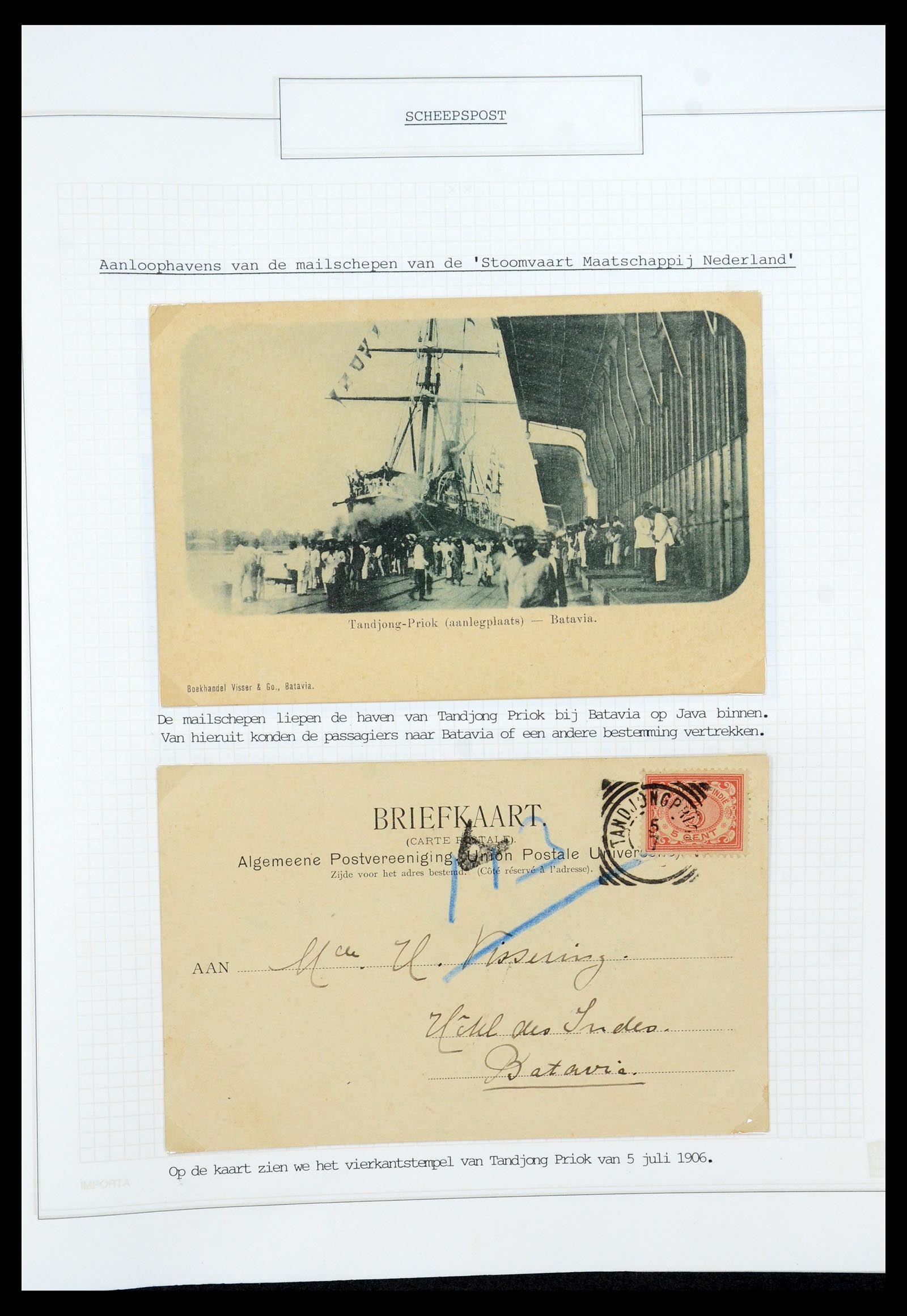35613 018 - Postzegelverzameling 35613 Nederland scheepspost 1904-1930.
